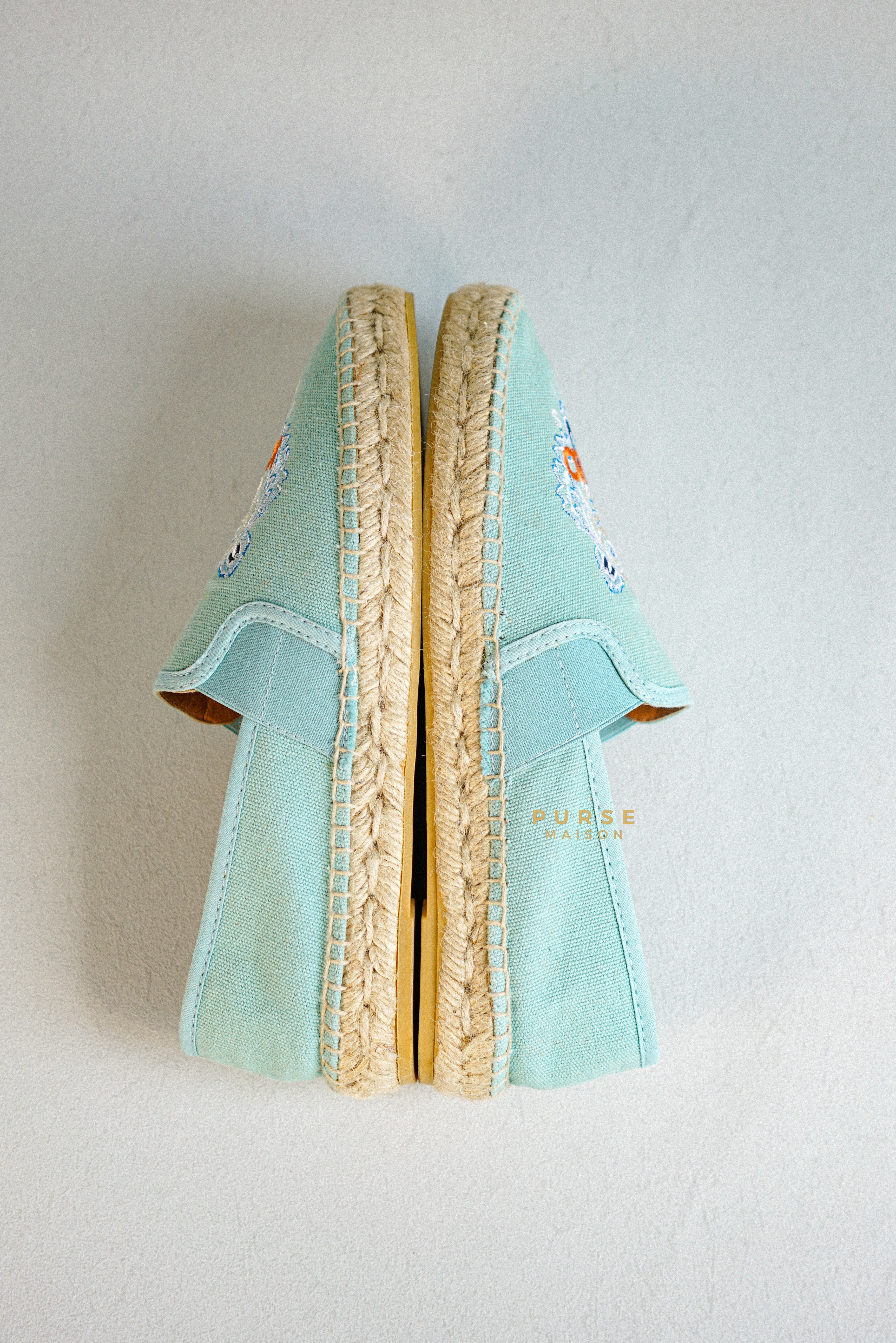 Kenzo Light Blue Elastic Tiger Espadrilles Size 38 (24.5cm) | Purse Maison Luxury Bags Shop