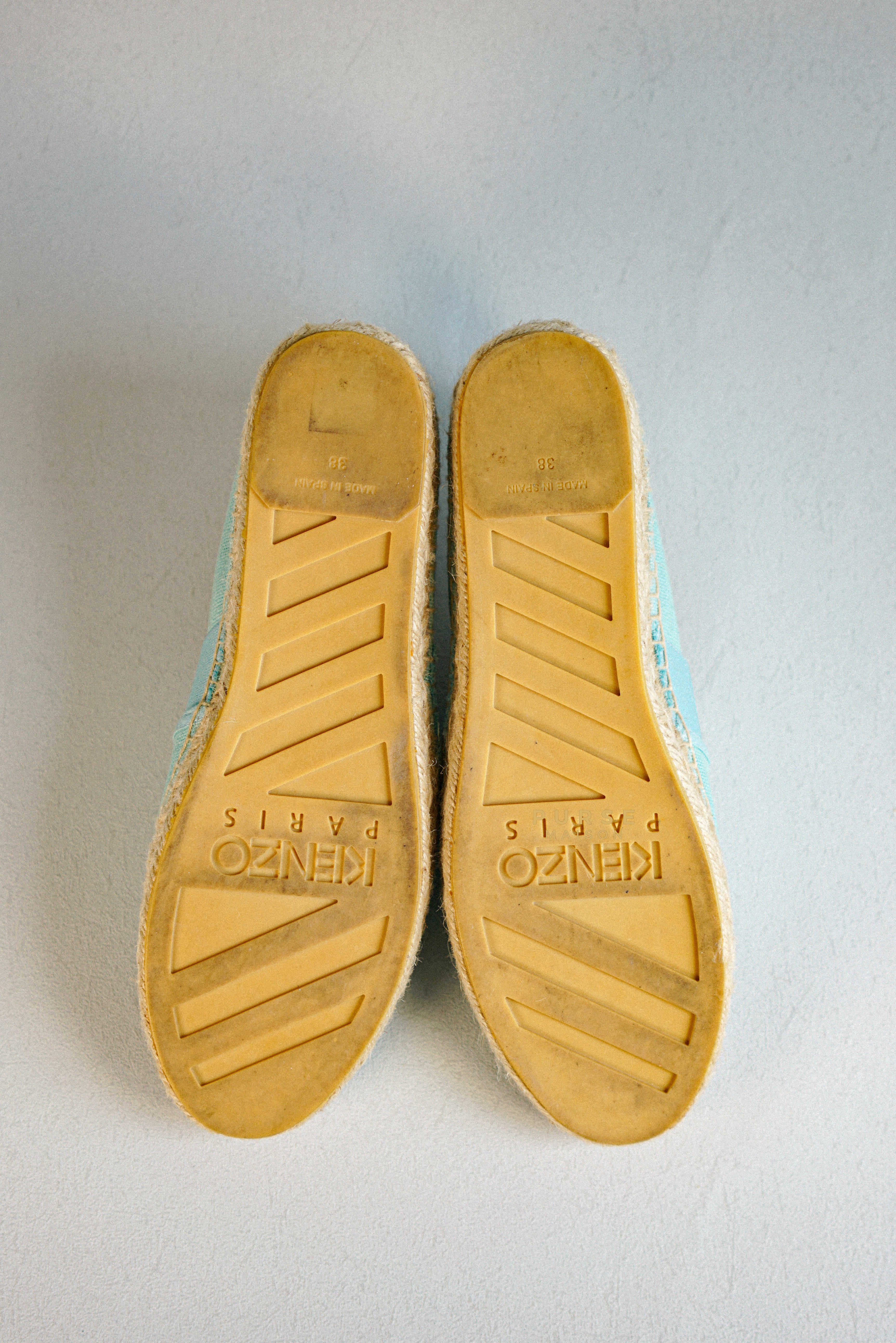 Kenzo Light Blue Elastic Tiger Espadrilles Size 38 (24.5cm) | Purse Maison Luxury Bags Shop