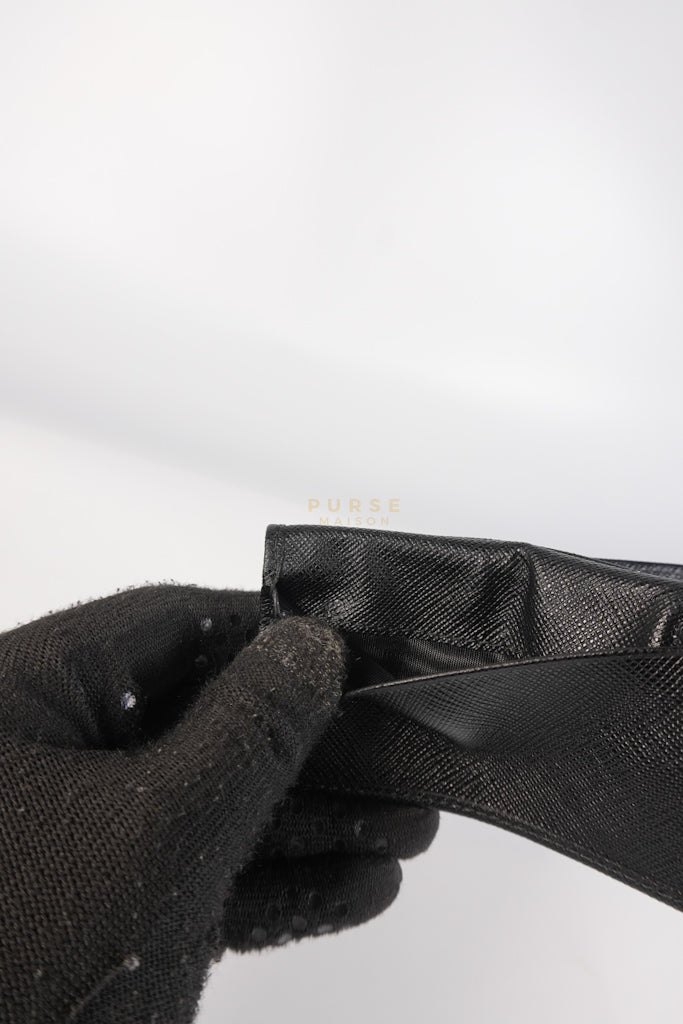 Key Holder in Black Saffiano Leather Gold Hardware | Purse Maison Luxury Bags Shop