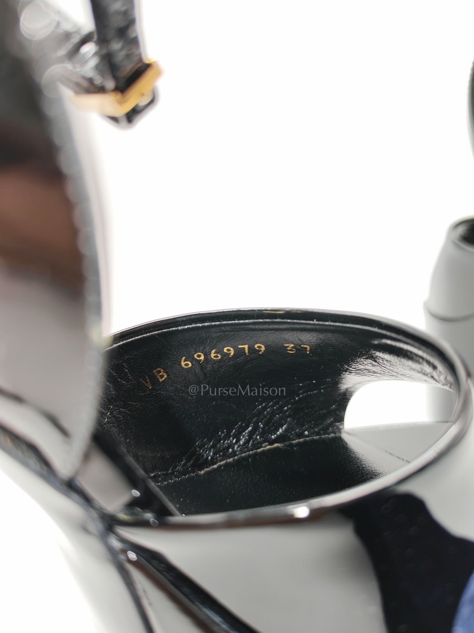 Kika Platform Sandals in Black Patent Leather Size 37EU (24cm) | Purse Maison Luxury Bags Shop