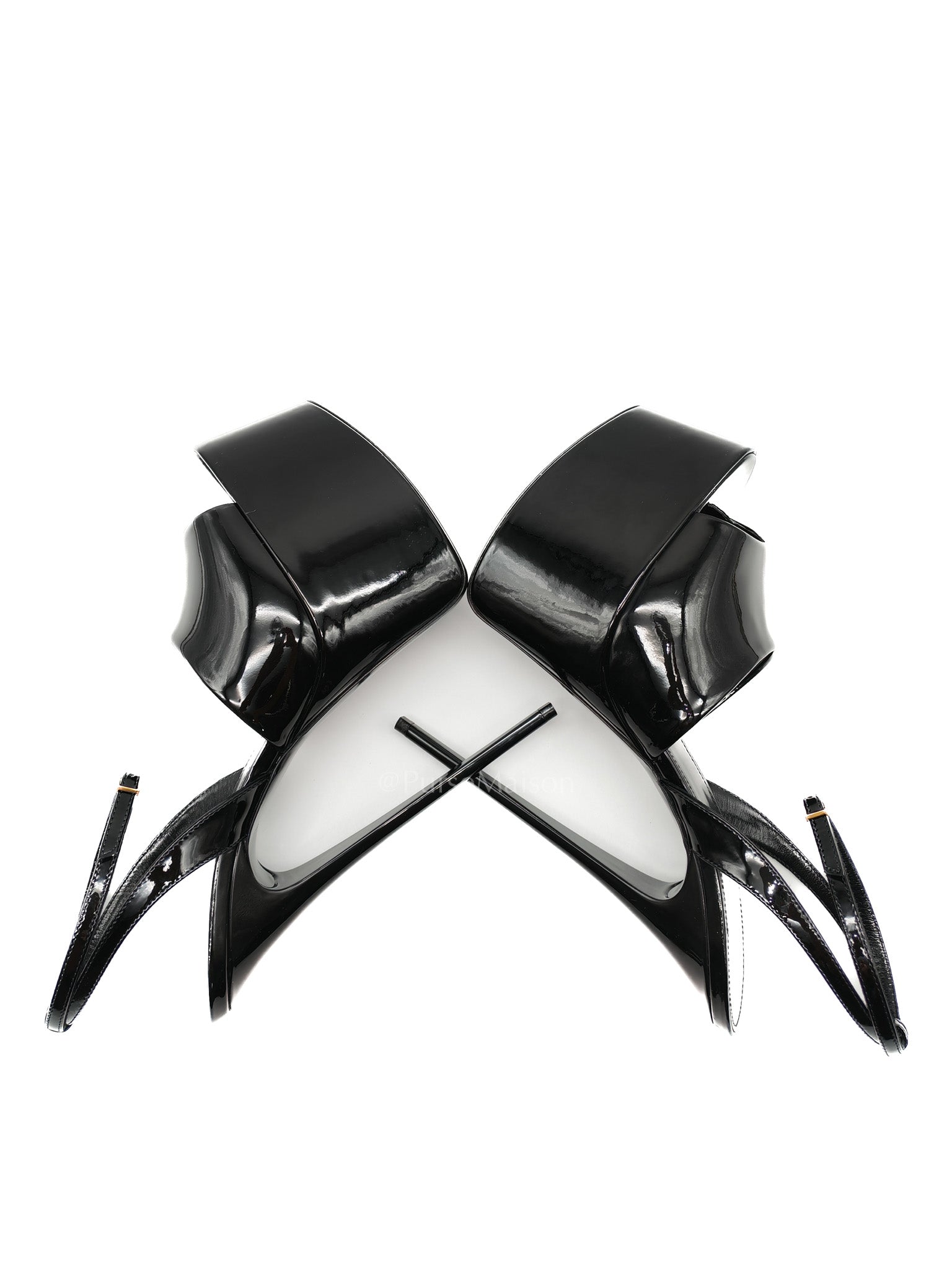 Kika Platform Sandals in Black Patent Leather Size 37EU (24cm) | Purse Maison Luxury Bags Shop