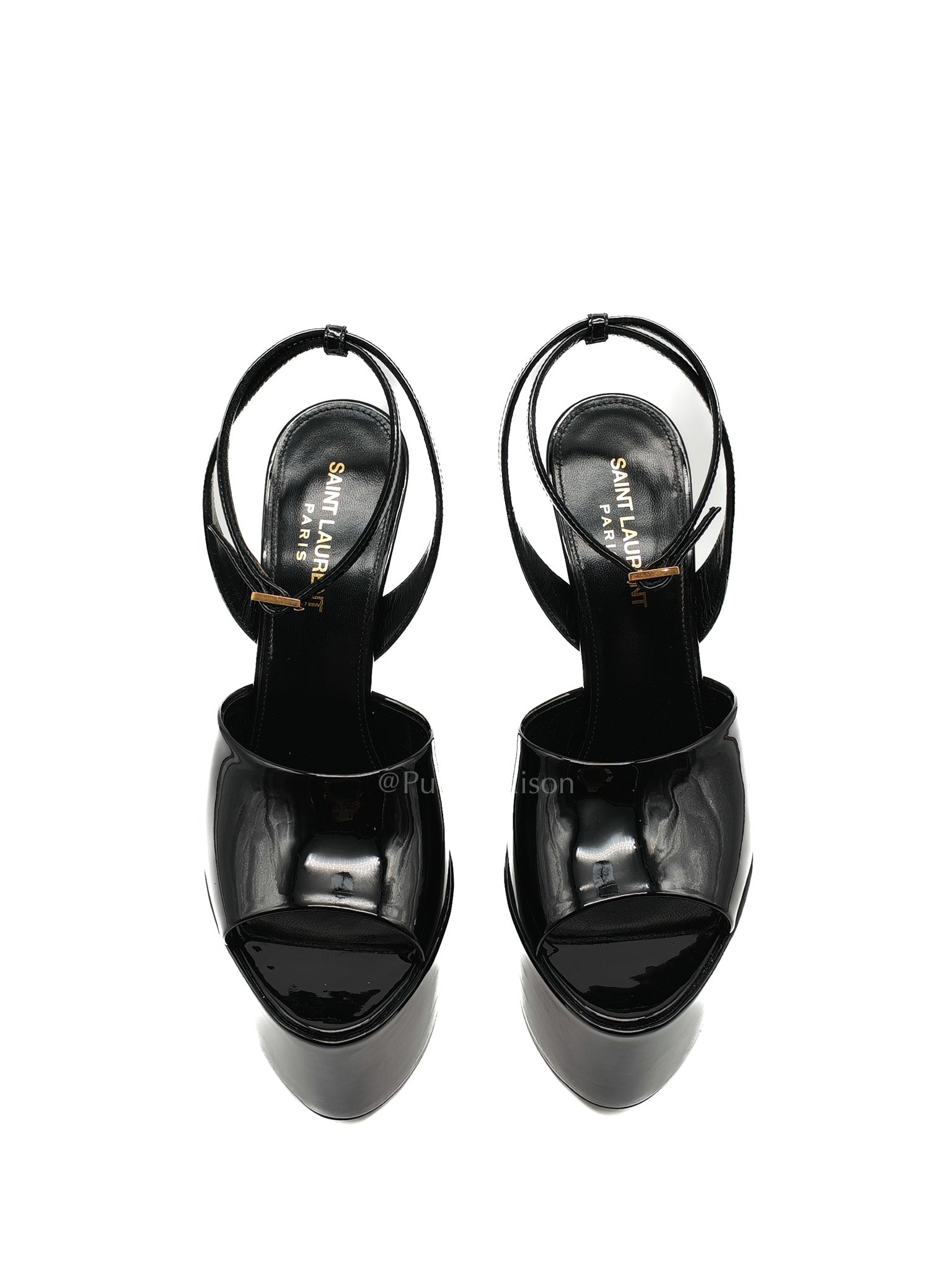 Kika Platform Sandals in Black Patent Leather Size 37EU (24cm) | Purse Maison Luxury Bags Shop