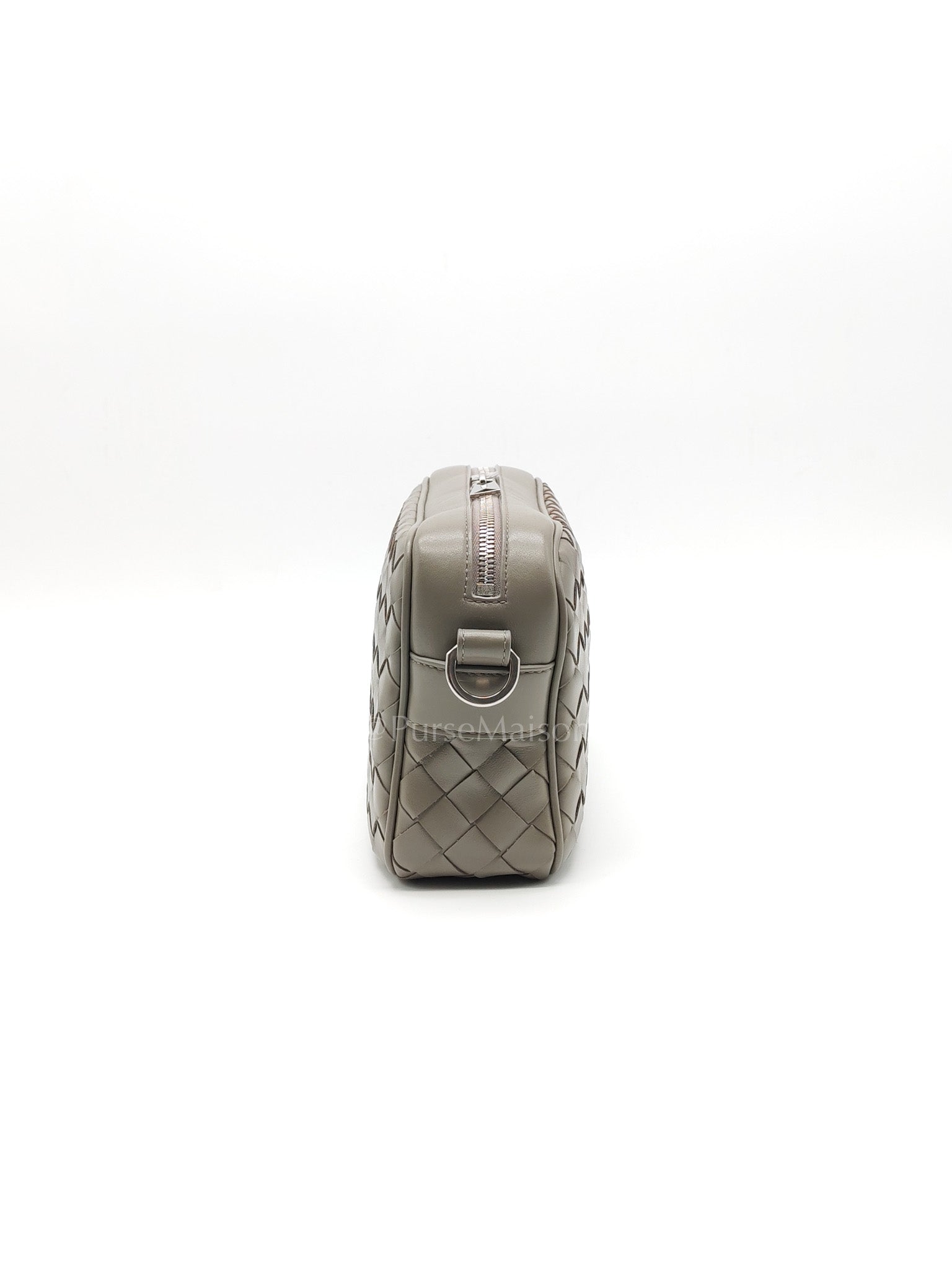 Mini Loop Camera Bag in Thunder Gray Nappa Intrecciato Leather