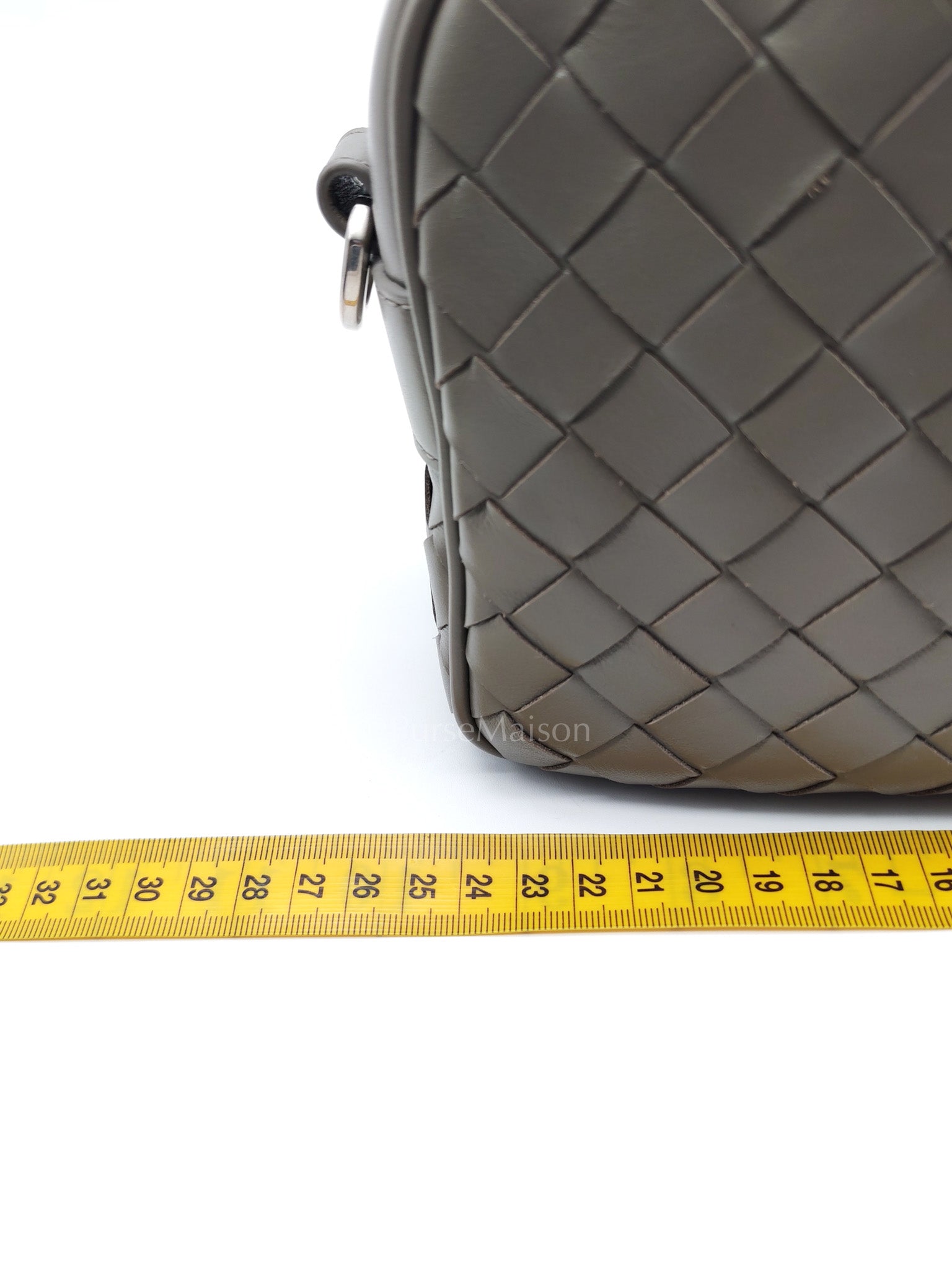 Mini Loop Camera Bag in Thunder Gray Nappa Intrecciato Leather