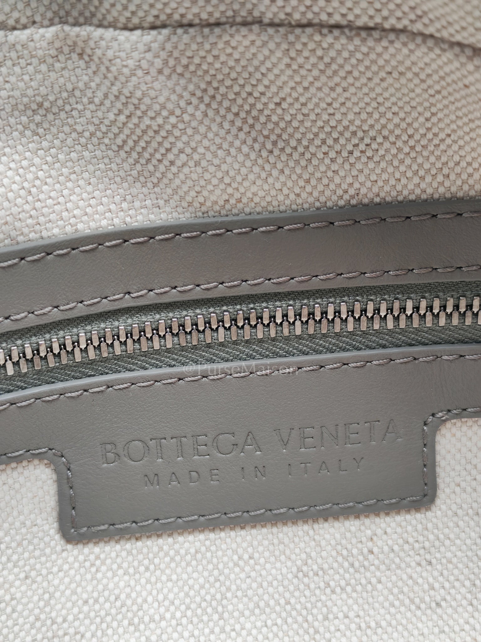 Mini Loop Camera Bag in Thunder Gray Nappa Intrecciato Leather