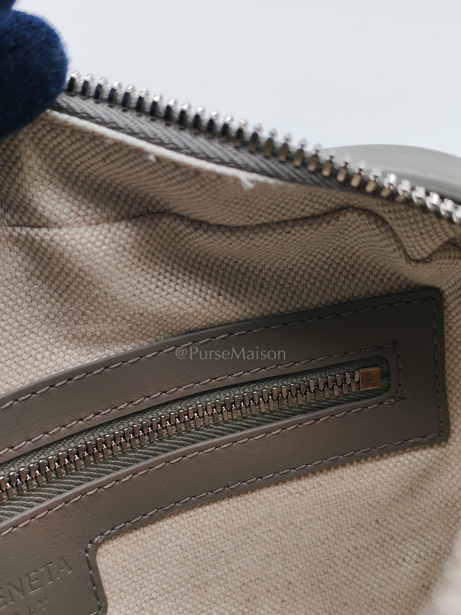 Mini Loop Camera Bag in Thunder Gray Nappa Intrecciato Leather