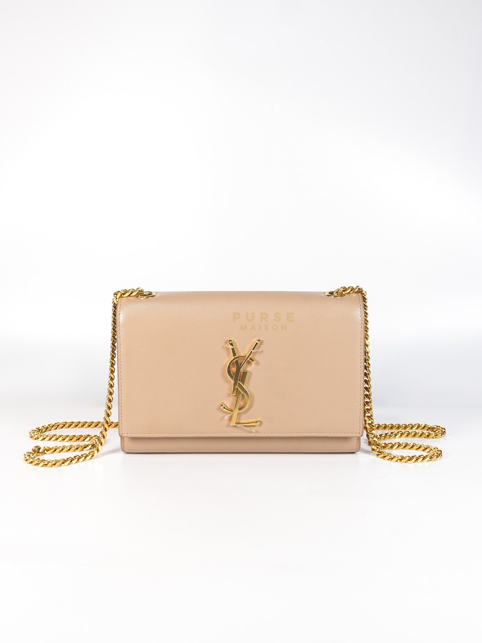 Kate Small in Nude Grain De Poudre Leather & Gold Hardware | Purse Maison Luxury Bags Shop