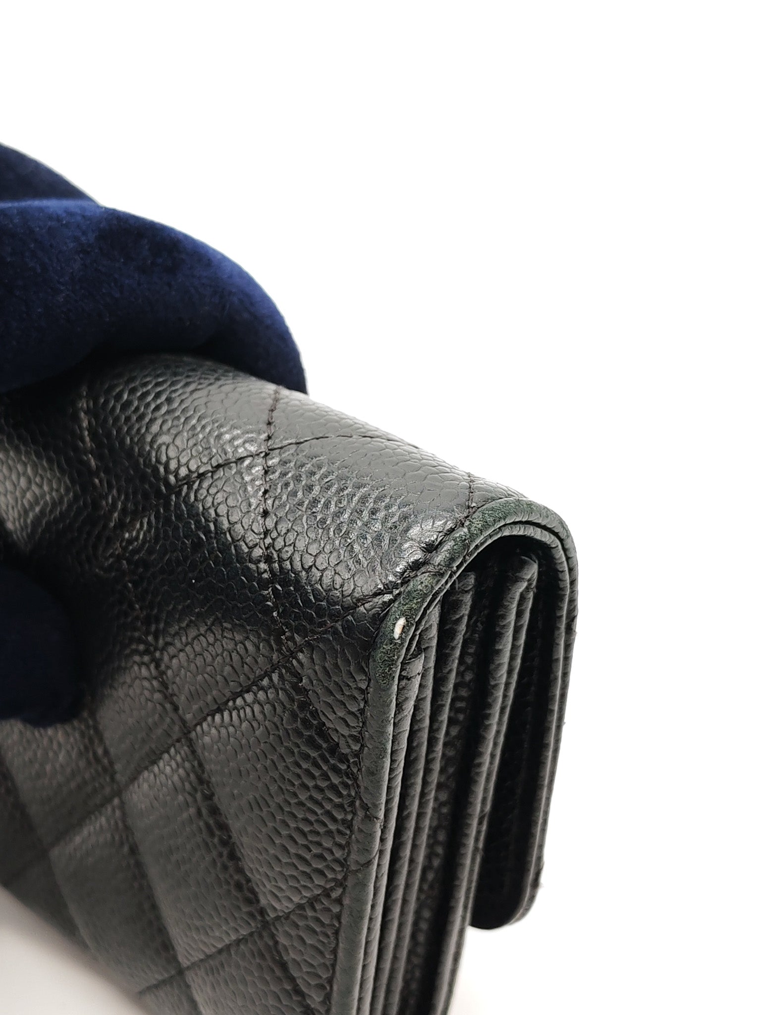 L-Gusset Flap Wallet in Black Quilted Caviar Leather & Gold Hardware Series 24 | Purse Maison Luxury Bags Shop