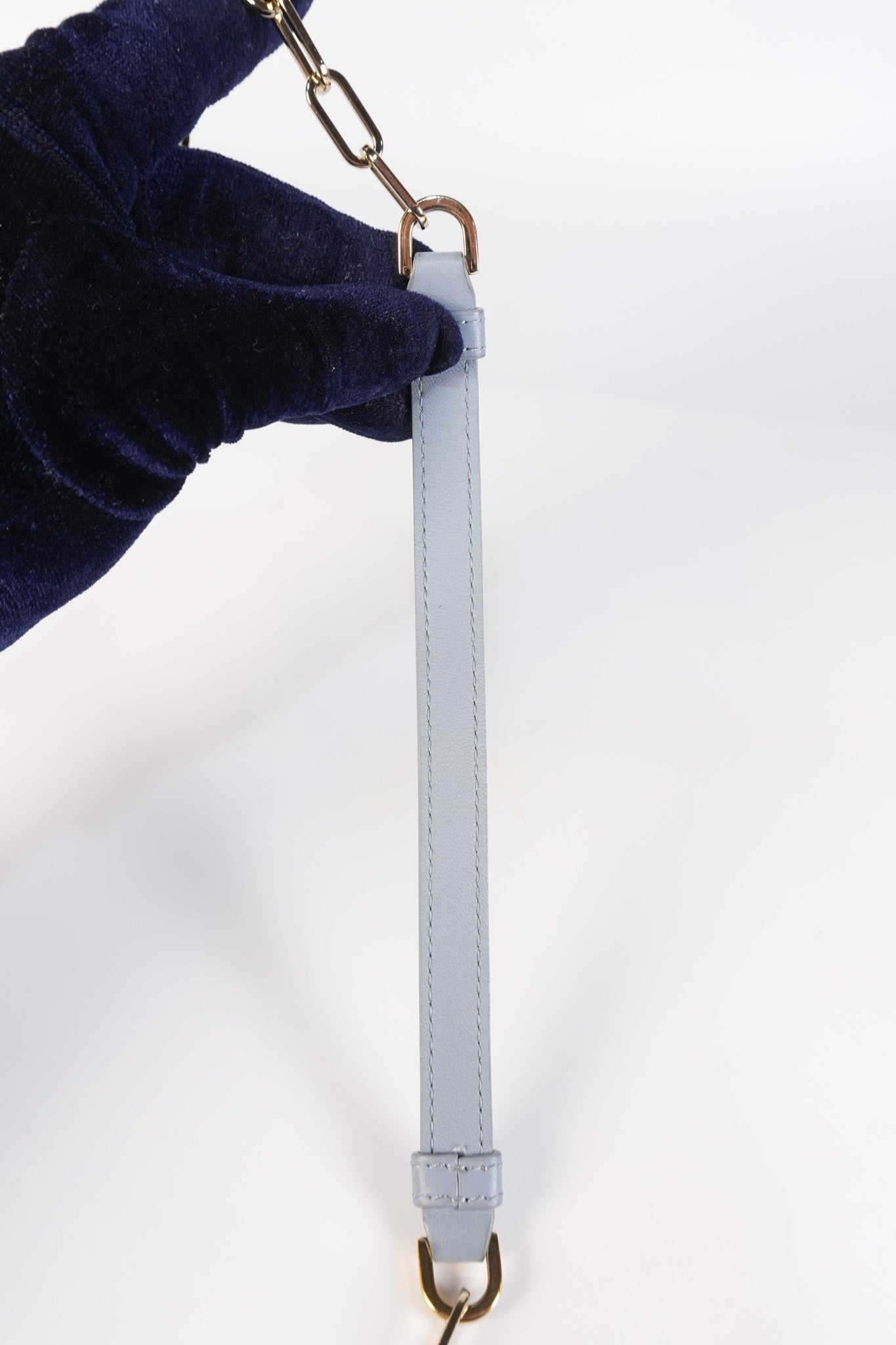 Lady D-Joy Medium Blue Cannage Lambskin Leather in Light Gold Hardware | Purse Maison Luxury Bags Shop