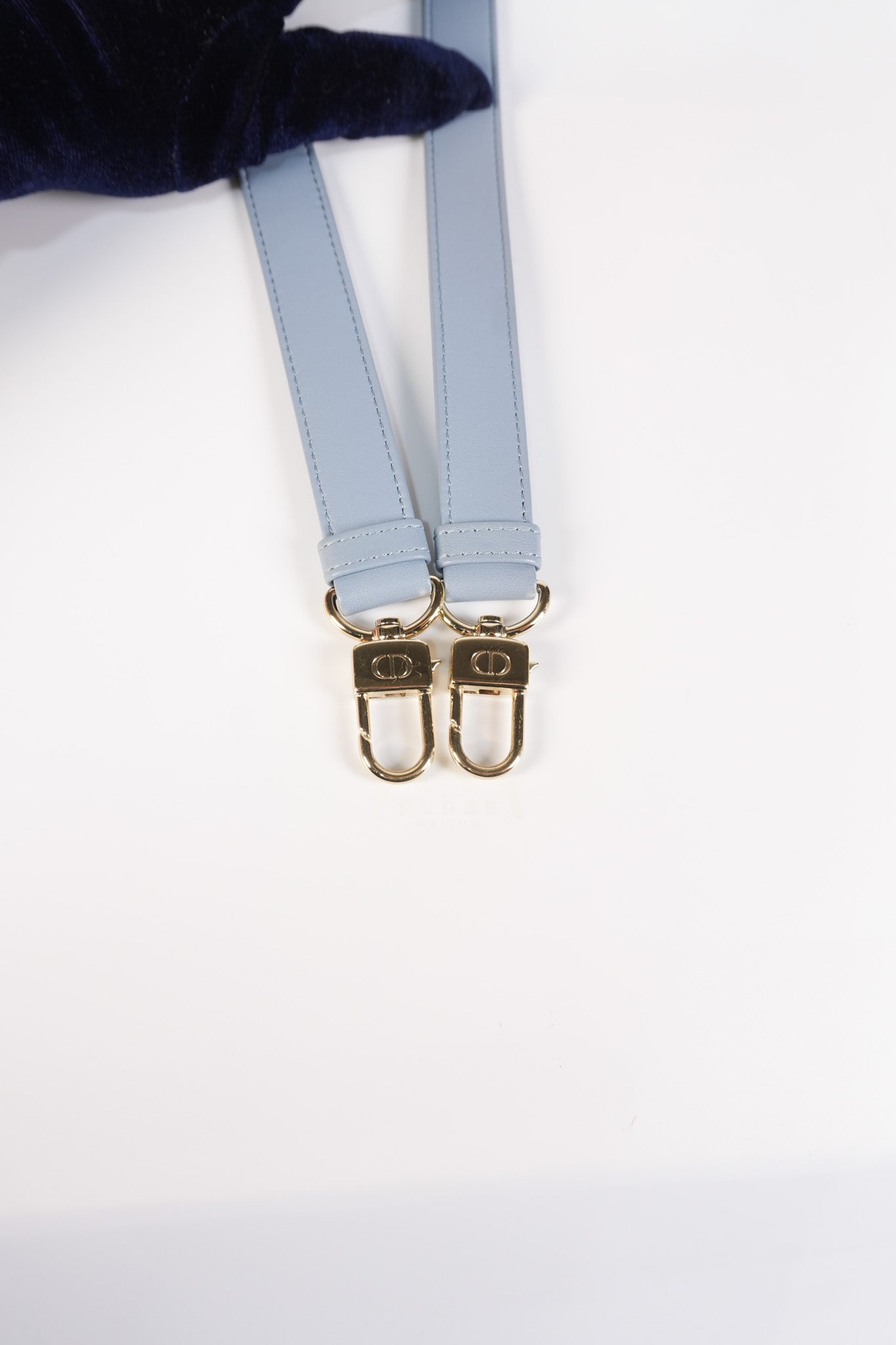 Lady D-Joy Medium Blue Cannage Lambskin Leather in Light Gold Hardware | Purse Maison Luxury Bags Shop