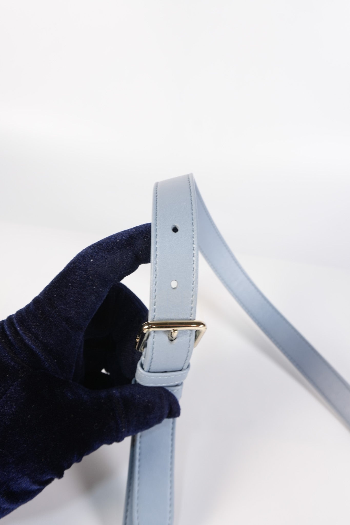 Lady D-Joy Medium Blue Cannage Lambskin Leather in Light Gold Hardware | Purse Maison Luxury Bags Shop