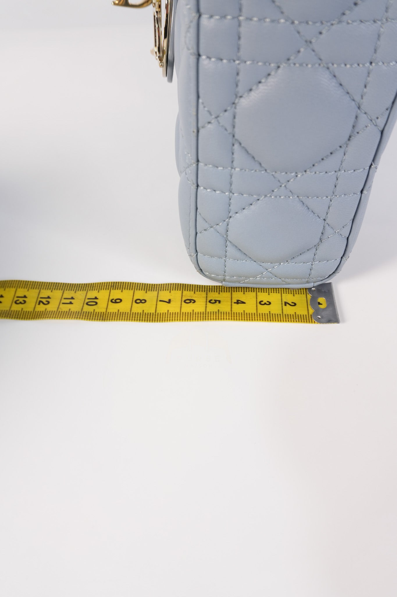 Lady D-Joy Medium Blue Cannage Lambskin Leather in Light Gold Hardware | Purse Maison Luxury Bags Shop