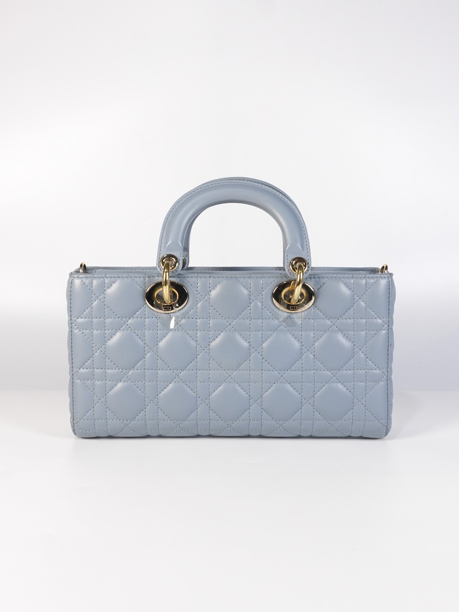 Lady D-Joy Medium Blue Cannage Lambskin Leather in Light Gold Hardware | Purse Maison Luxury Bags Shop