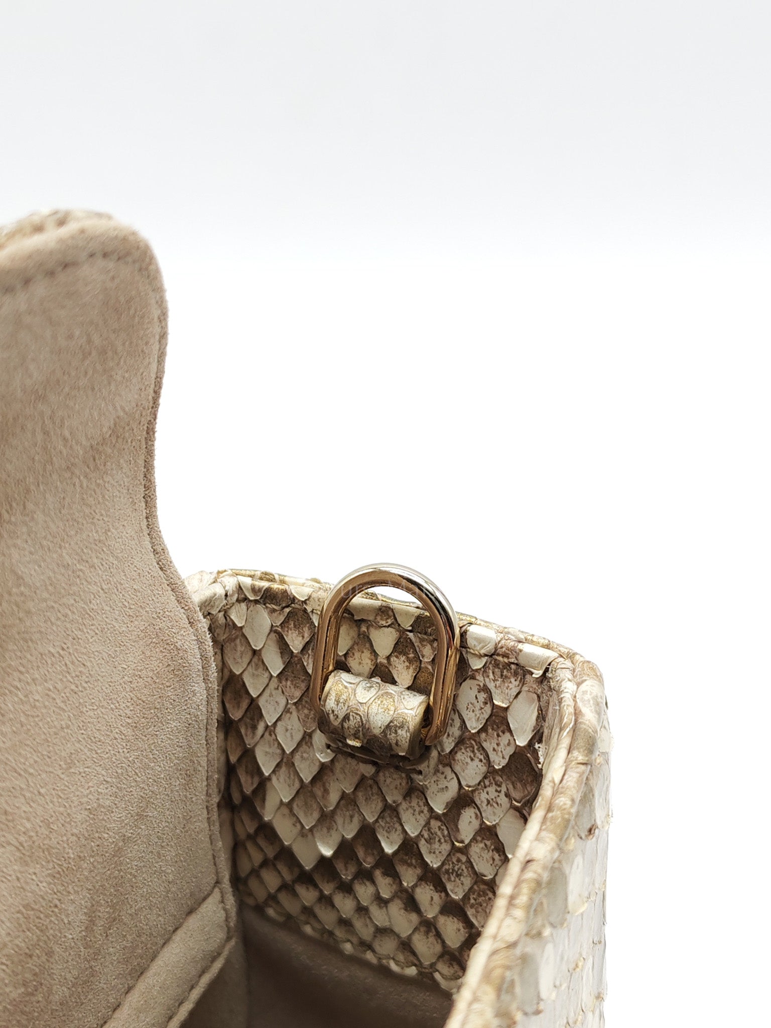Lady D-Joy Medium in Gold Python Leather & Light Gold Hardware | Purse Maison Luxury Bags Shop