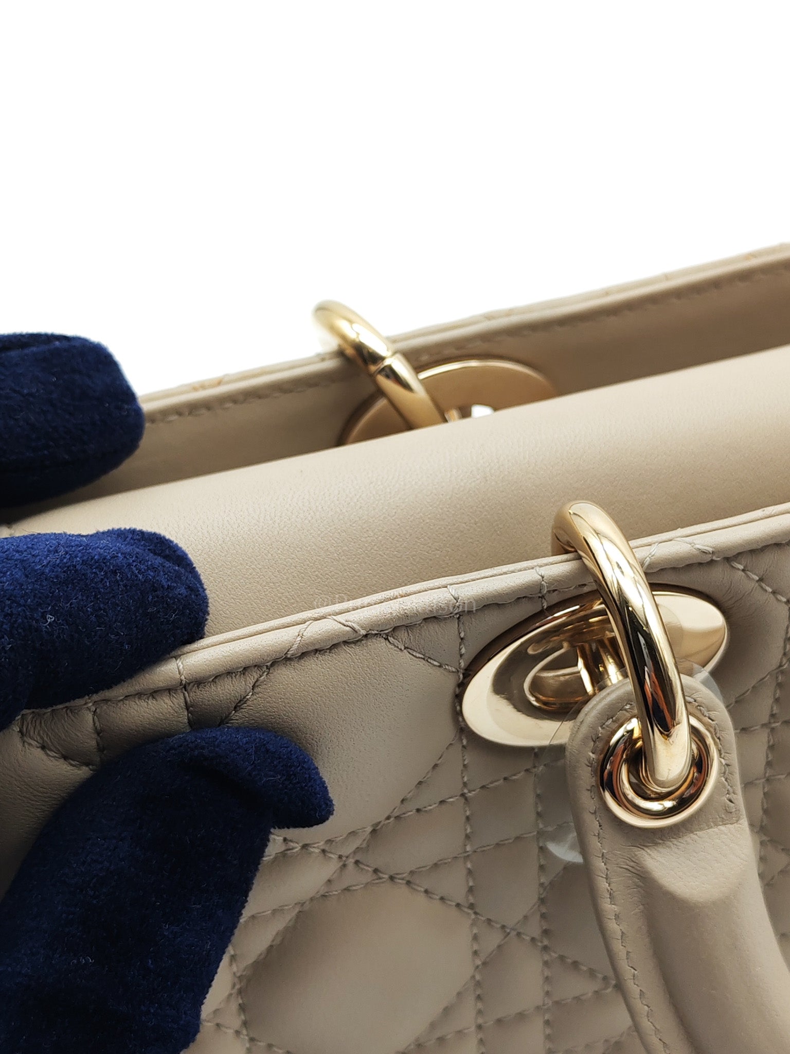 Lady D-Joy Medium in Light Taupe Cannage Lambskin Leather Shoulder Bag | Purse Maison Luxury Bags Shop