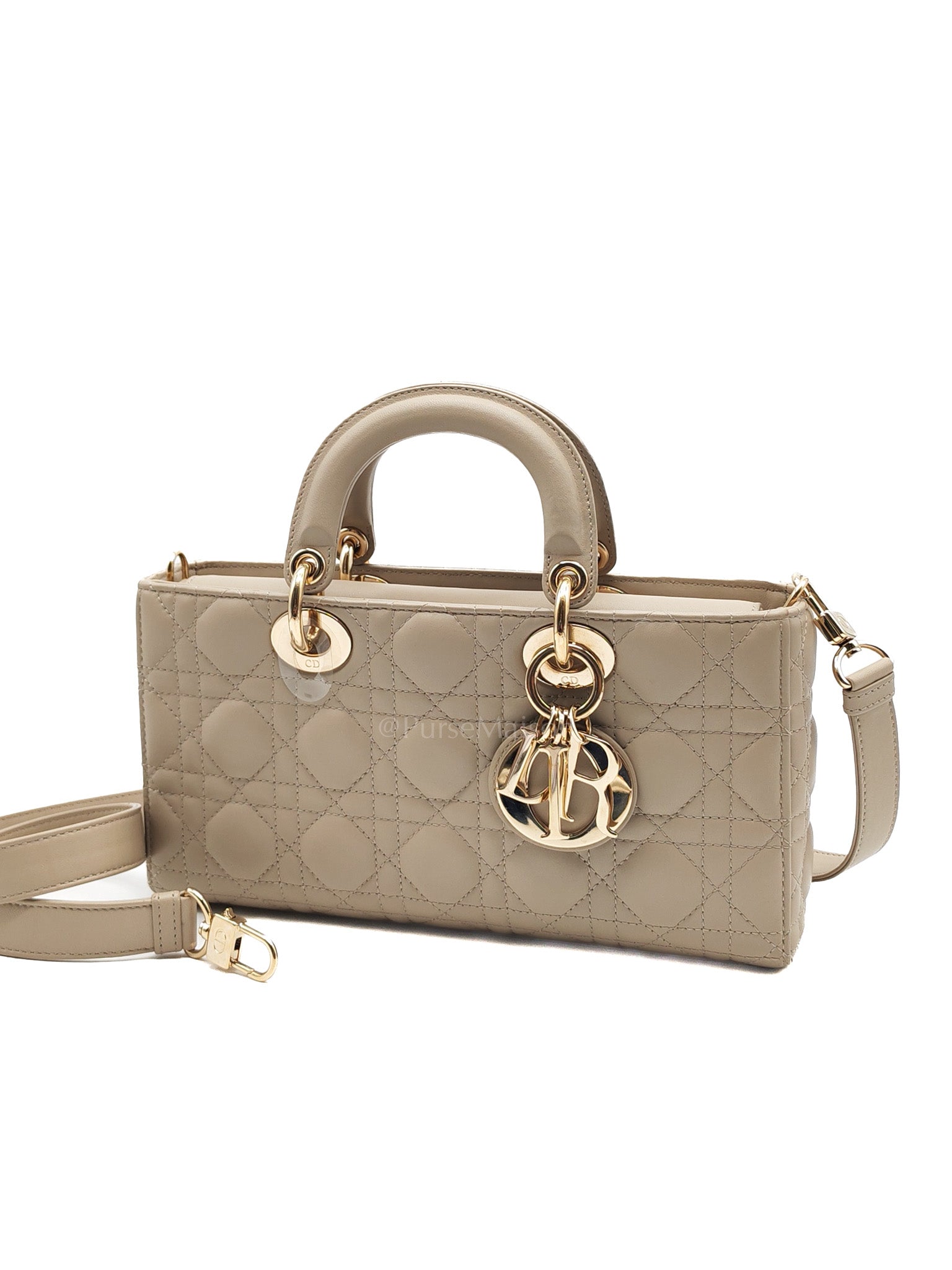 Lady D-Joy Medium in Light Taupe Cannage Lambskin Leather Shoulder Bag | Purse Maison Luxury Bags Shop