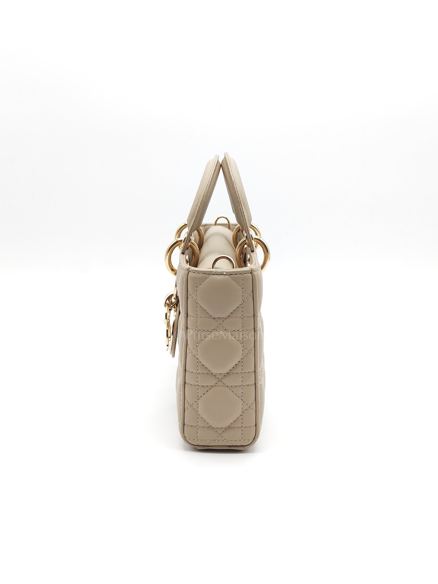 Lady D-Joy Medium in Light Taupe Cannage Lambskin Leather Shoulder Bag | Purse Maison Luxury Bags Shop