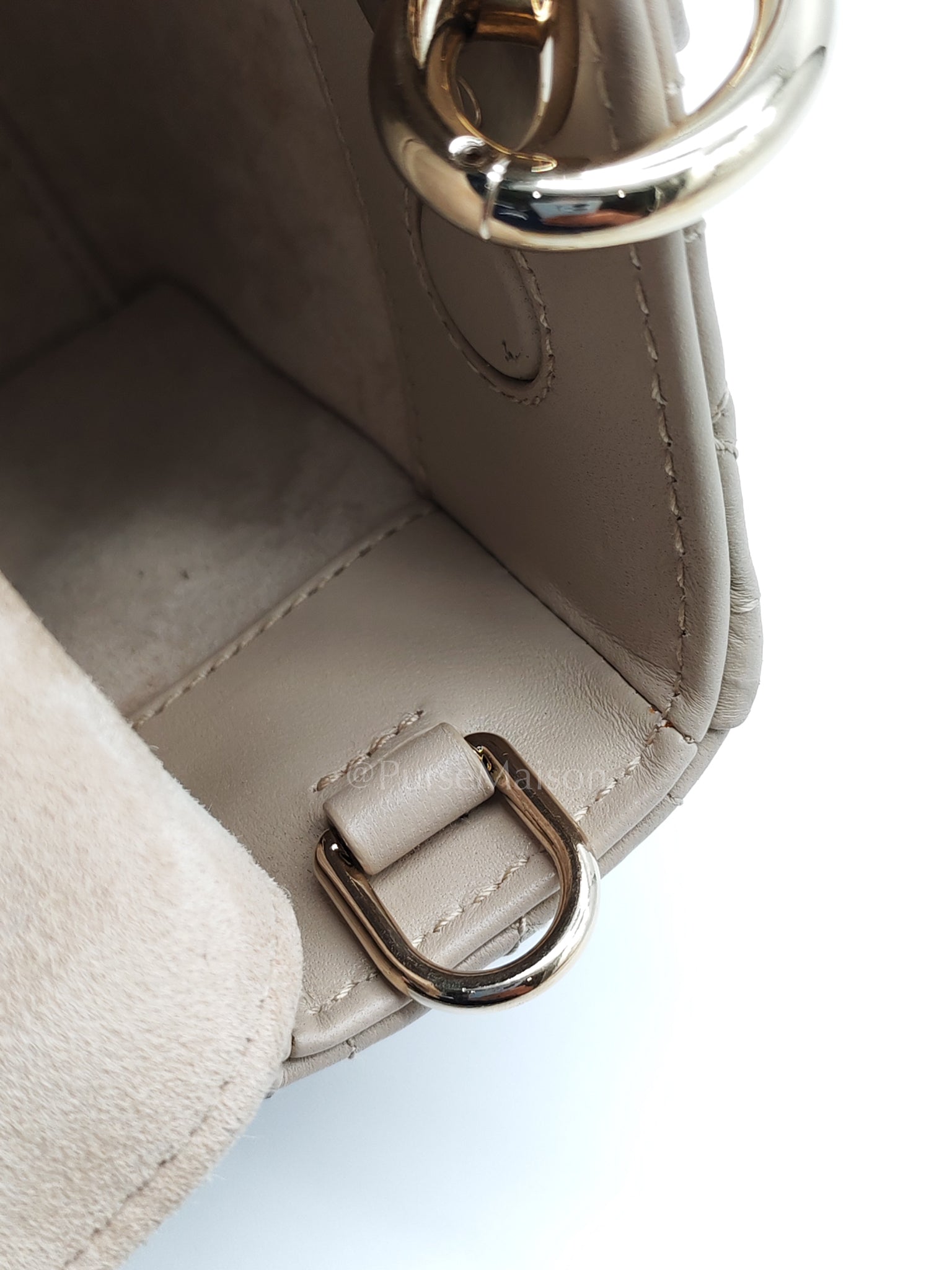 Lady D-Joy Small in Powder Beige Lambskin Leather Shoulder Bag | Purse Maison Luxury Bags Shop
