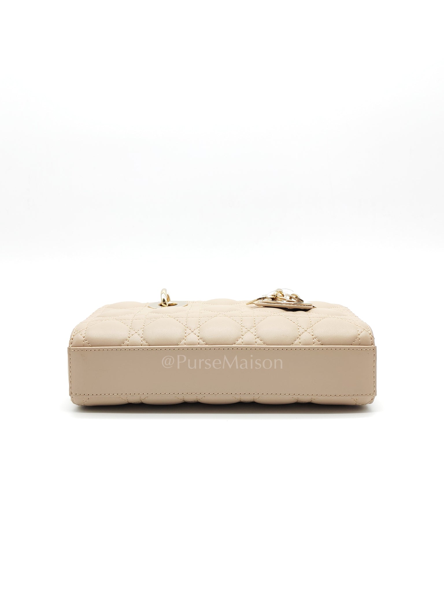 Lady D-Joy Small in Powder Beige Lambskin Leather Shoulder Bag | Purse Maison Luxury Bags Shop
