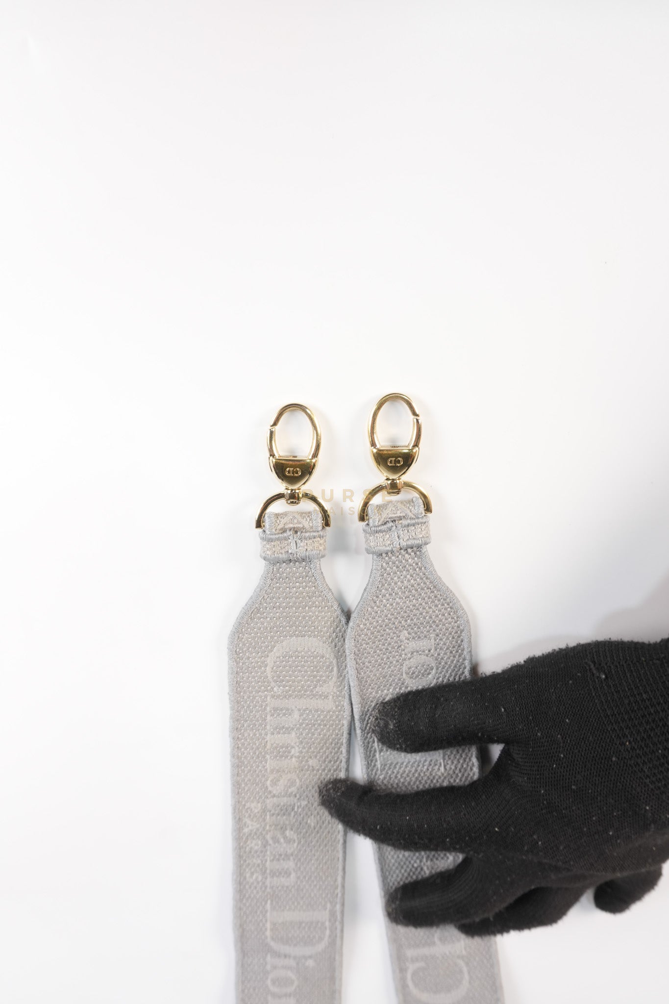 Lady D-Lite in Medium Gray Canvas and Light Gold Hardware | Purse Maison Luxury Bags Shop