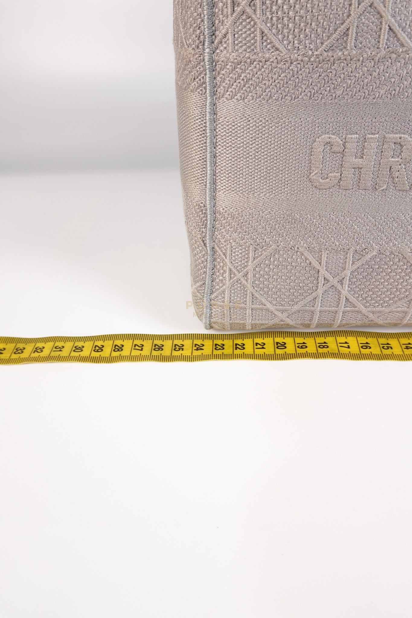 Lady D-Lite in Medium Gray Canvas and Light Gold Hardware | Purse Maison Luxury Bags Shop