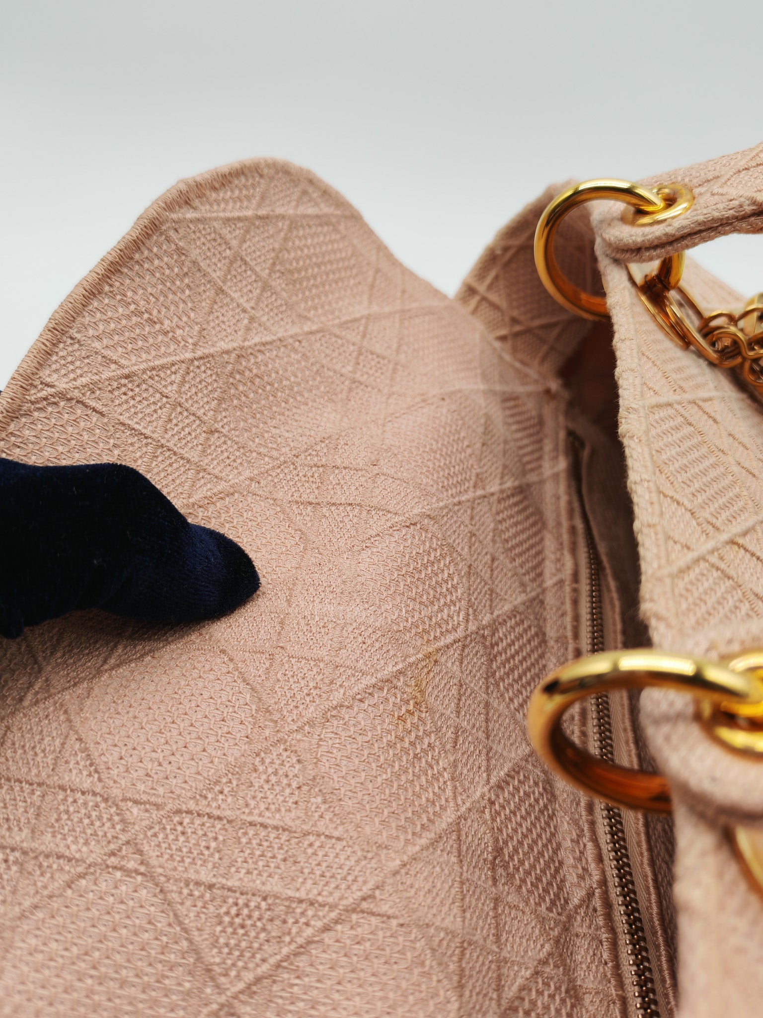 Lady D-Lite Medium in Blush Rose Canvas and Rose Gold Hardware Shoulder Bag | Purse Maison Luxury Bags Shop