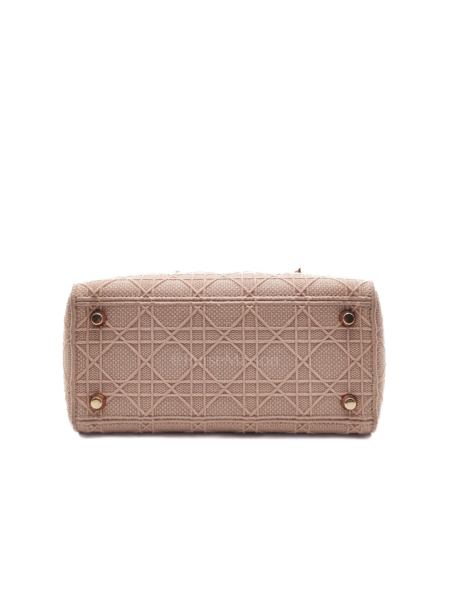 Lady D-Lite Medium in Blush Rose Canvas and Rose Gold Hardware Shoulder Bag | Purse Maison Luxury Bags Shop