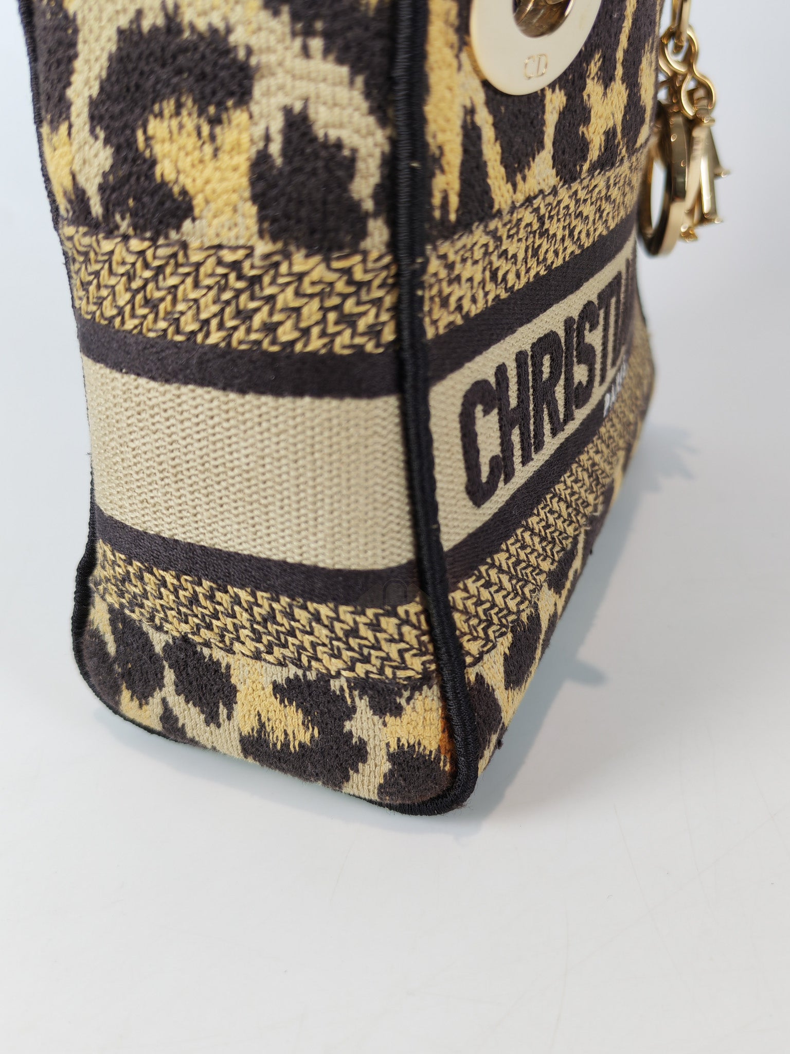 Lady D-lite Mini in Mizza Leopard Embroidered Canvas | Purse Maison Luxury Bags Shop