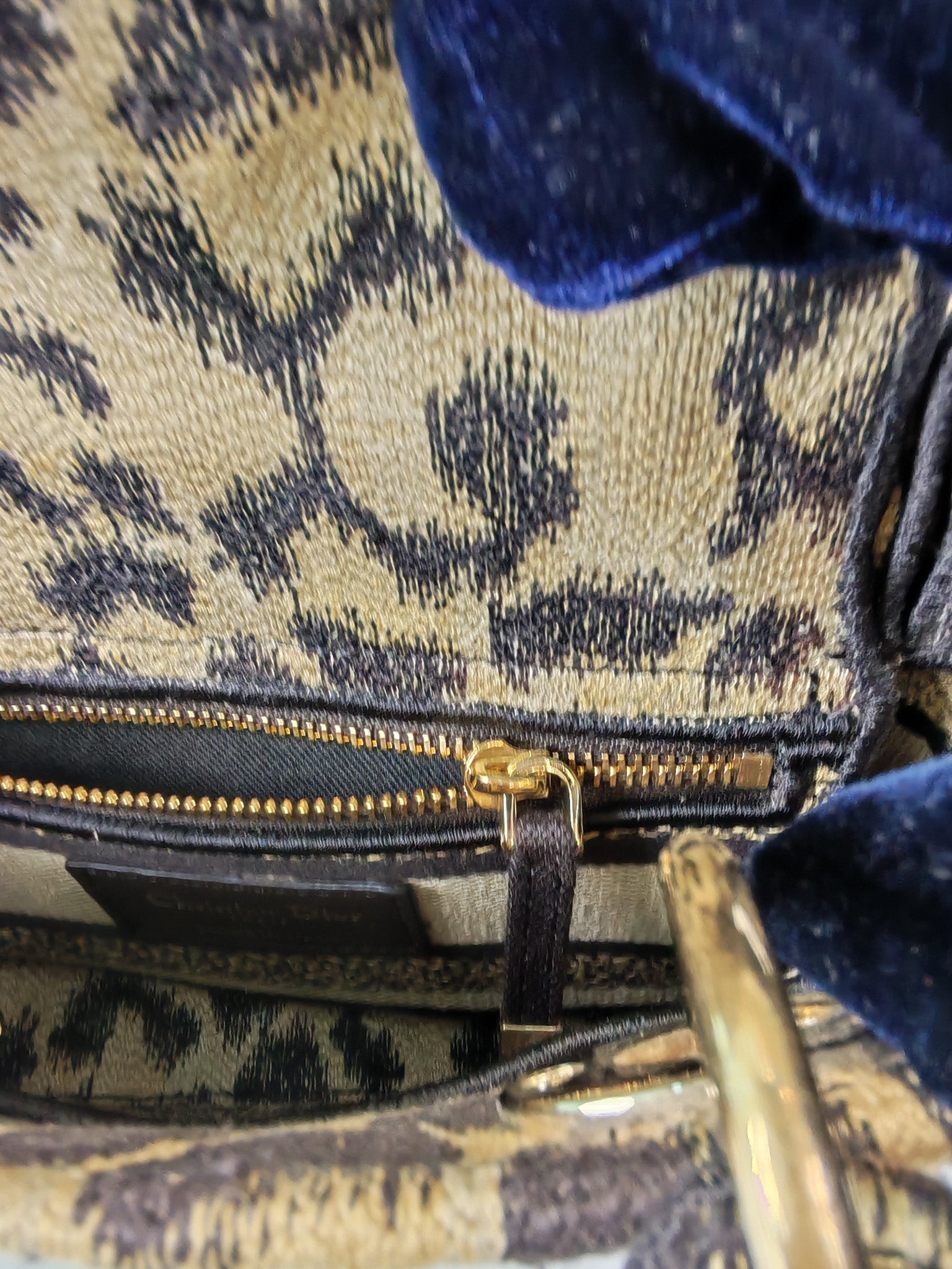 Lady D-lite Mini in Mizza Leopard Embroidered Canvas | Purse Maison Luxury Bags Shop
