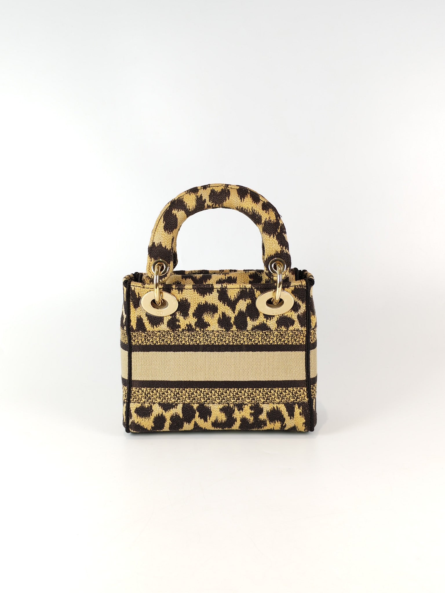 Lady D-lite Mini in Mizza Leopard Embroidered Canvas | Purse Maison Luxury Bags Shop
