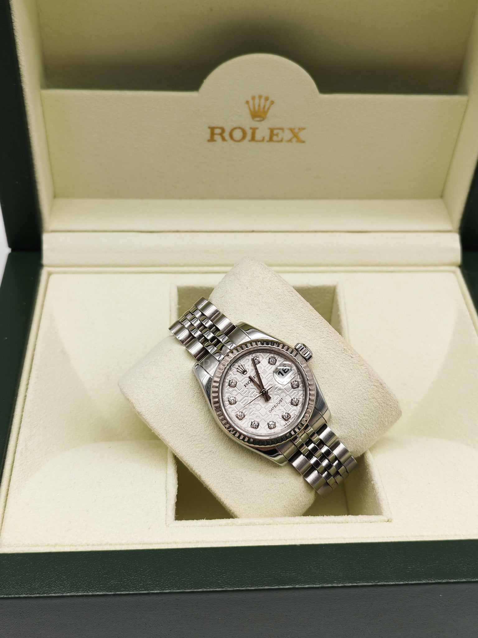 Lady-Datejust 26mm Reference 179174 18k White Gold Fluted Bezel Computer Dial & Jubilee Bracelet | Purse Maison Luxury Bags Shop