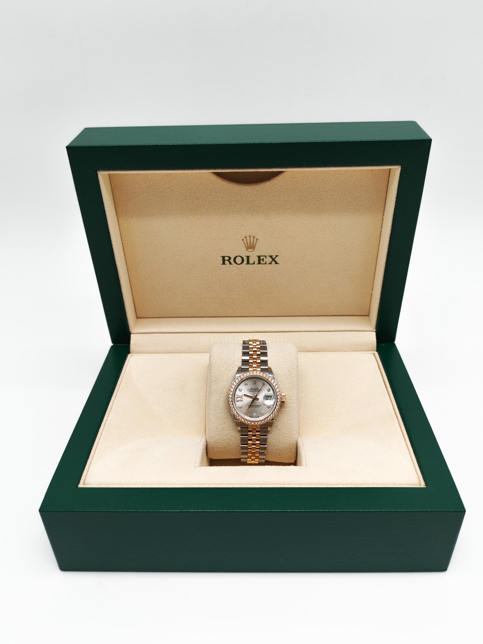 Lady Datejust 28mm Oyster Perpetual Yellow Gold and Diamonds Two-toned Jubilee Stainless Steel Strap Year 2024 (Reference No. 279383RBR) | Purse Maison Luxury Bags Shop