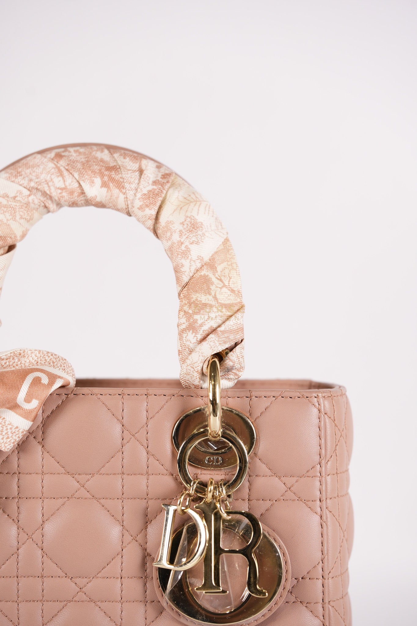 Lady Dior ABCDior Small in Blush Pink Cannage Lambskin Leather Light Gold Hardware | Purse Maison Luxury Bags Shop