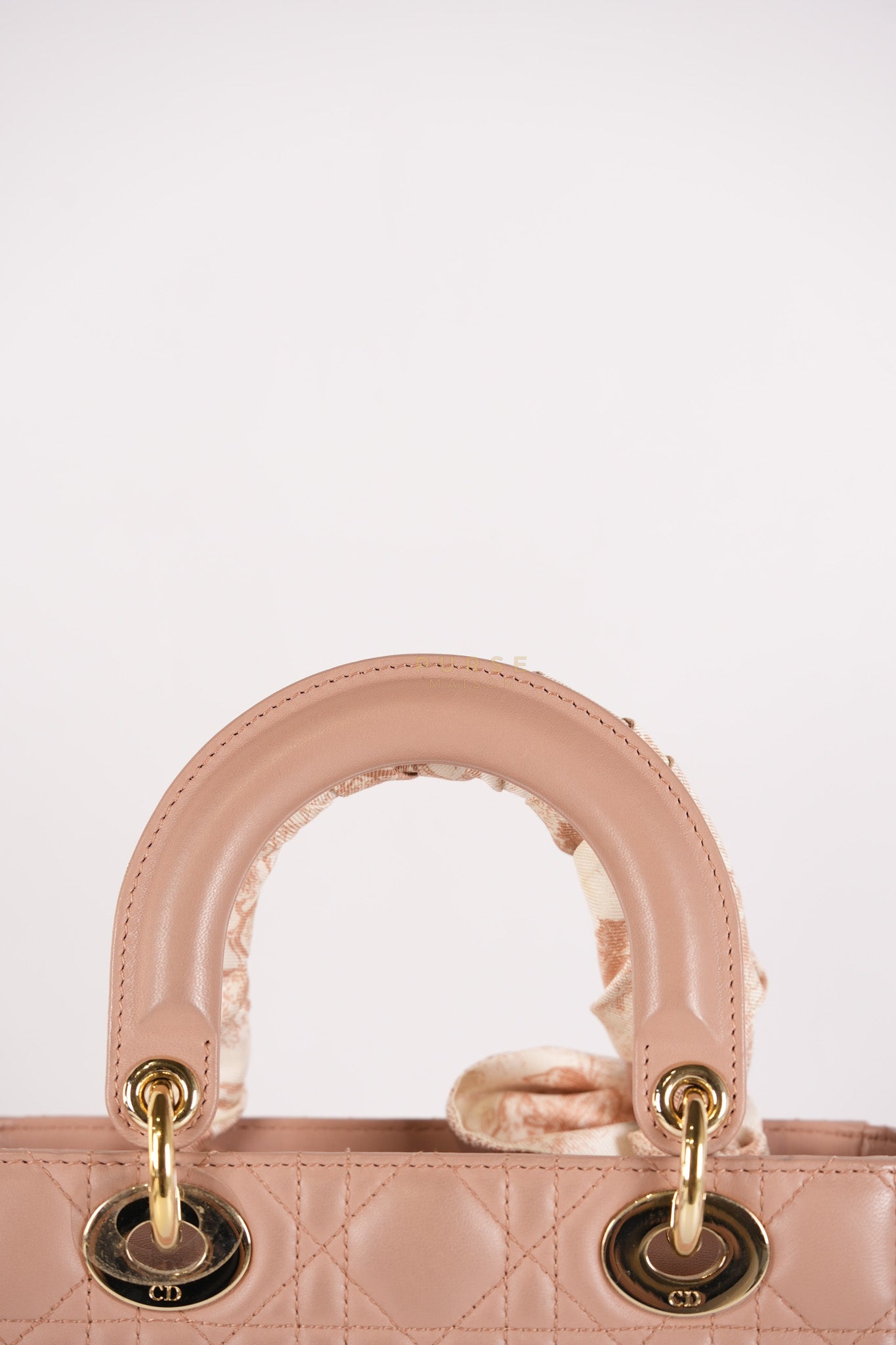 Lady Dior ABCDior Small in Blush Pink Cannage Lambskin Leather Light Gold Hardware | Purse Maison Luxury Bags Shop