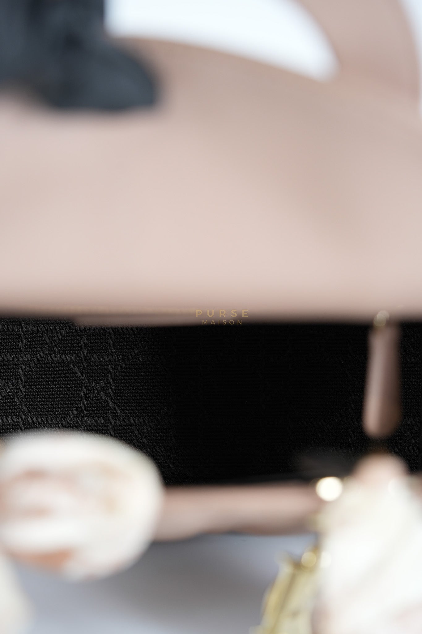 Lady Dior ABCDior Small in Blush Pink Cannage Lambskin Leather Light Gold Hardware | Purse Maison Luxury Bags Shop