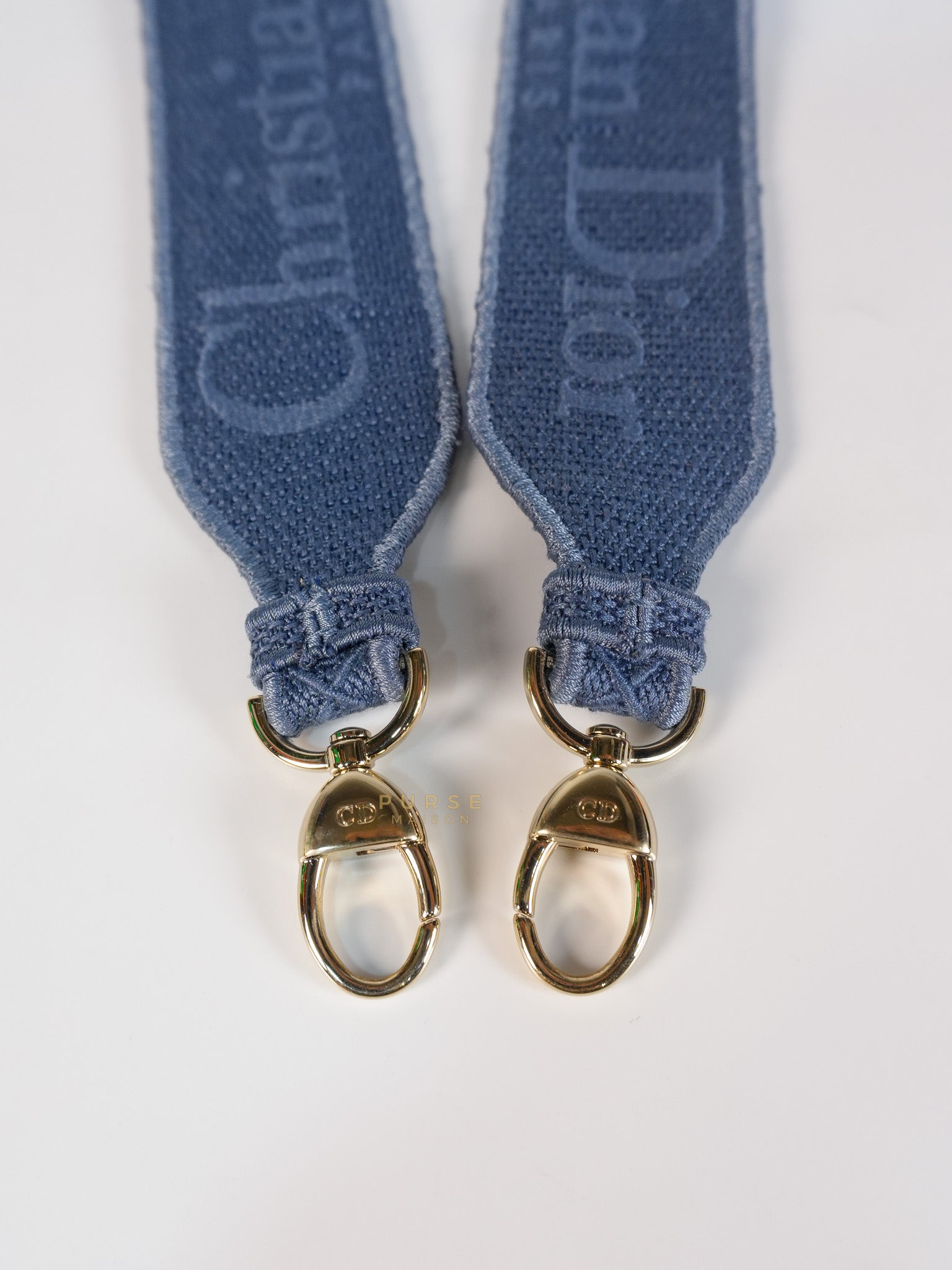 Lady Dior D-Lite Blue Medium Embroidered Cannage Quilt Canvas | Purse Maison Luxury Bags Shop