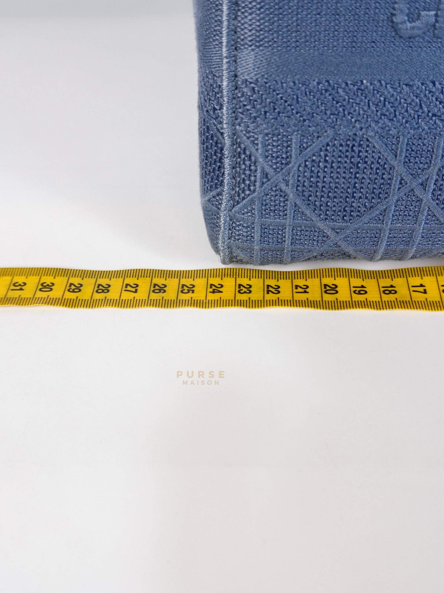 Lady Dior D-Lite Blue Medium Embroidered Cannage Quilt Canvas | Purse Maison Luxury Bags Shop