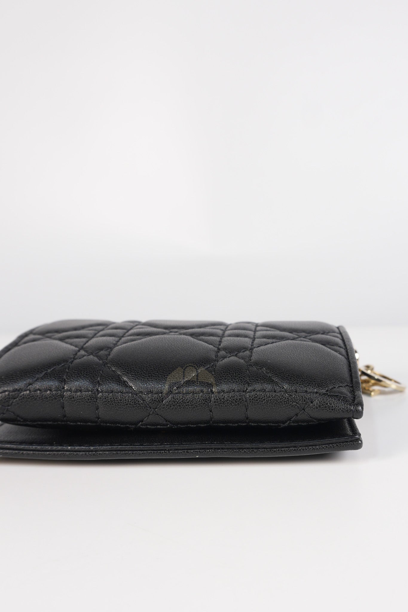 Lady Dior Flap Card Holder in Black Quilted Cannage Lambskin Leather | Purse Maison Luxury Bags Shop