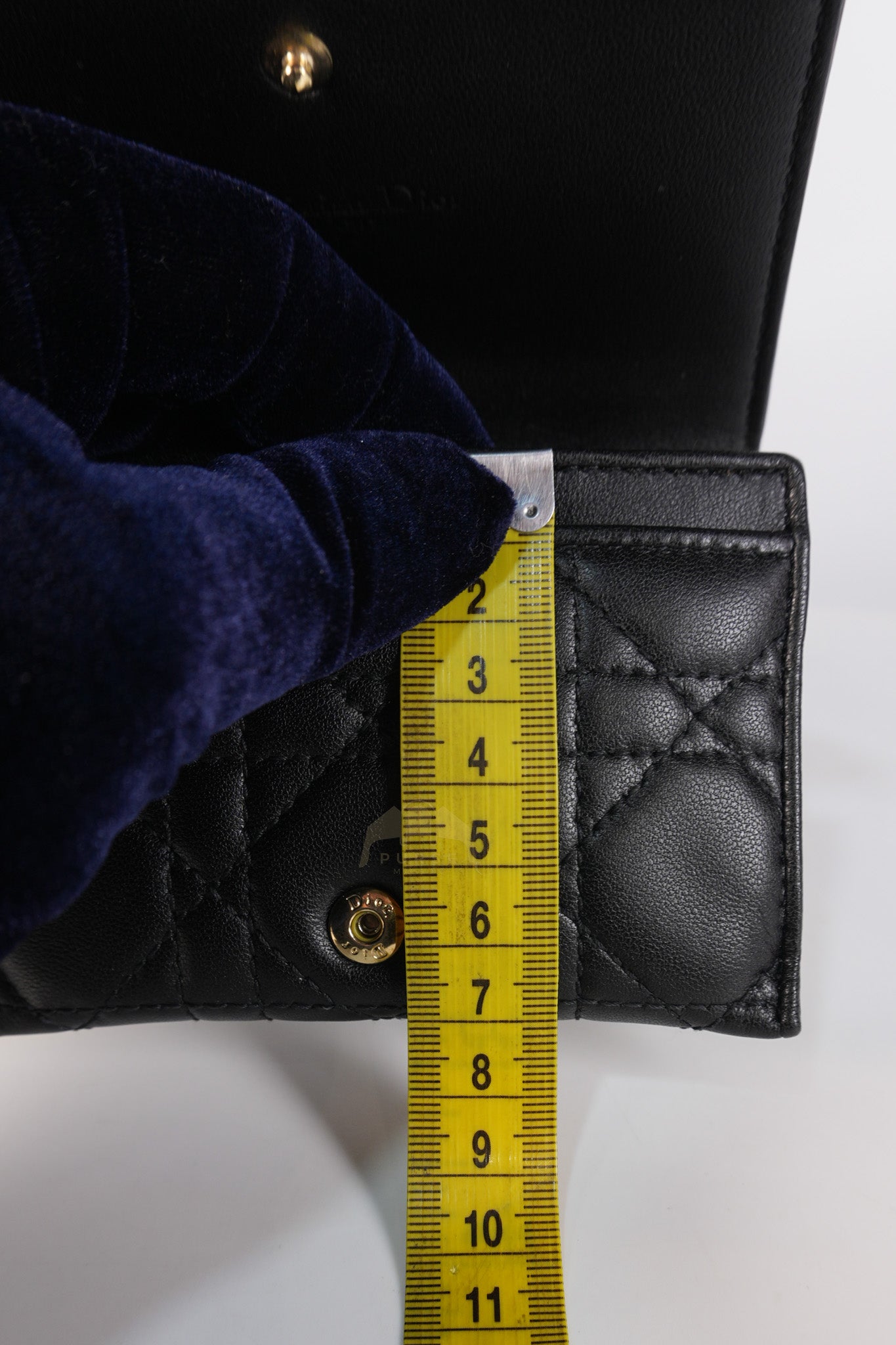 Lady Dior Flap Card Holder in Black Quilted Cannage Lambskin Leather | Purse Maison Luxury Bags Shop