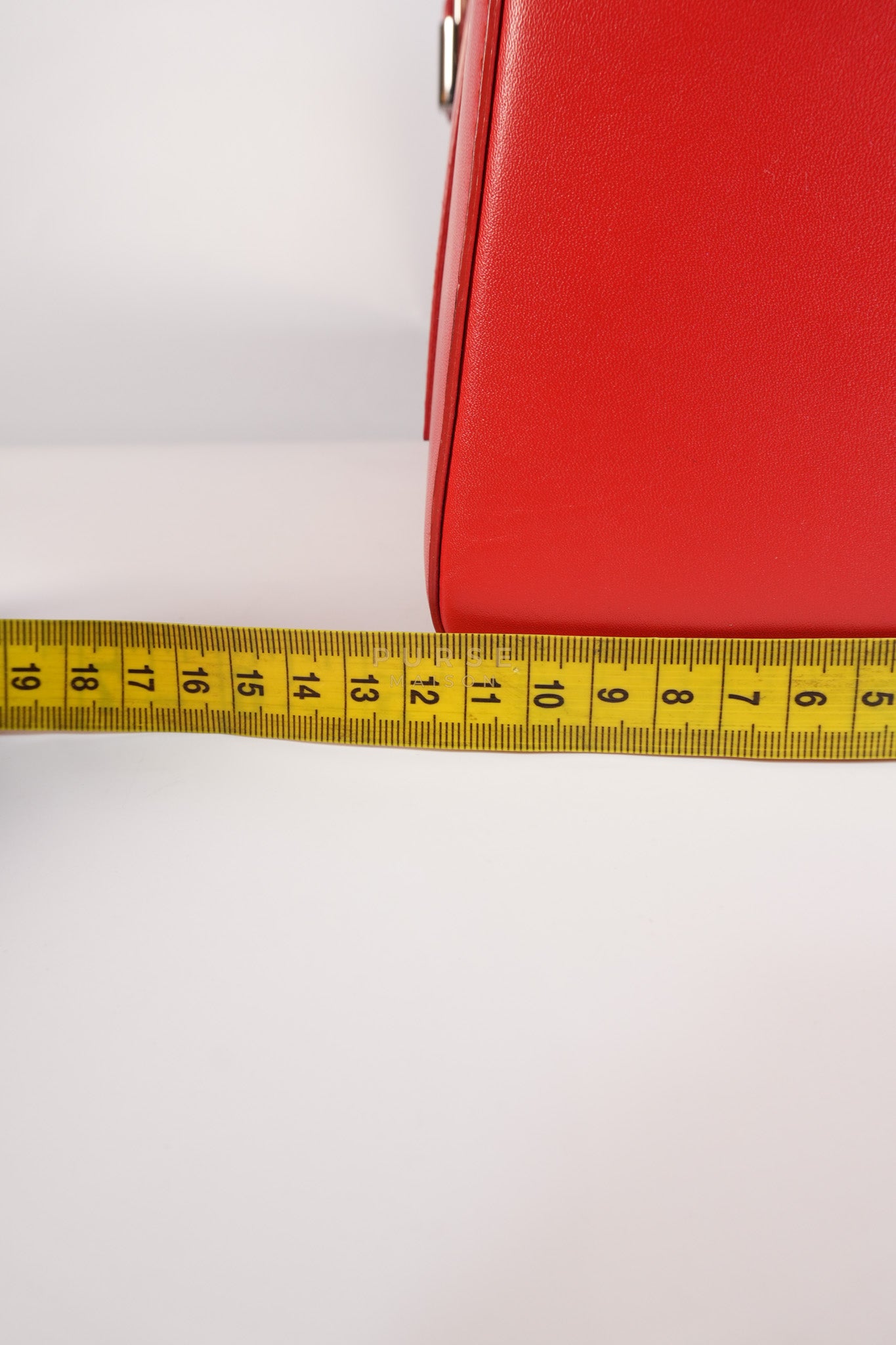 Lady Dior Front Pocket Large Tote Bag in Red Smooth Calfskin Leather & Silver Hardware | Purse Maison Luxury Bags Shop