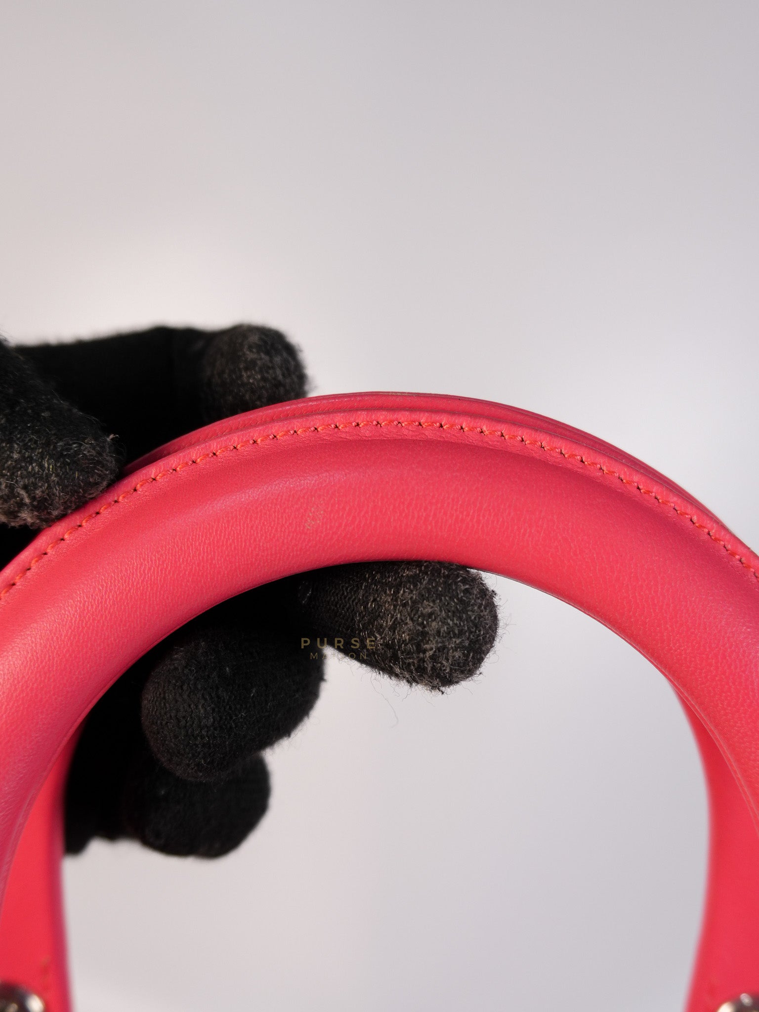 Lady Dior Large Coral Pink Cannage Lambskin Leather in Silver Hardware | Purse Maison Luxury Bags Shop