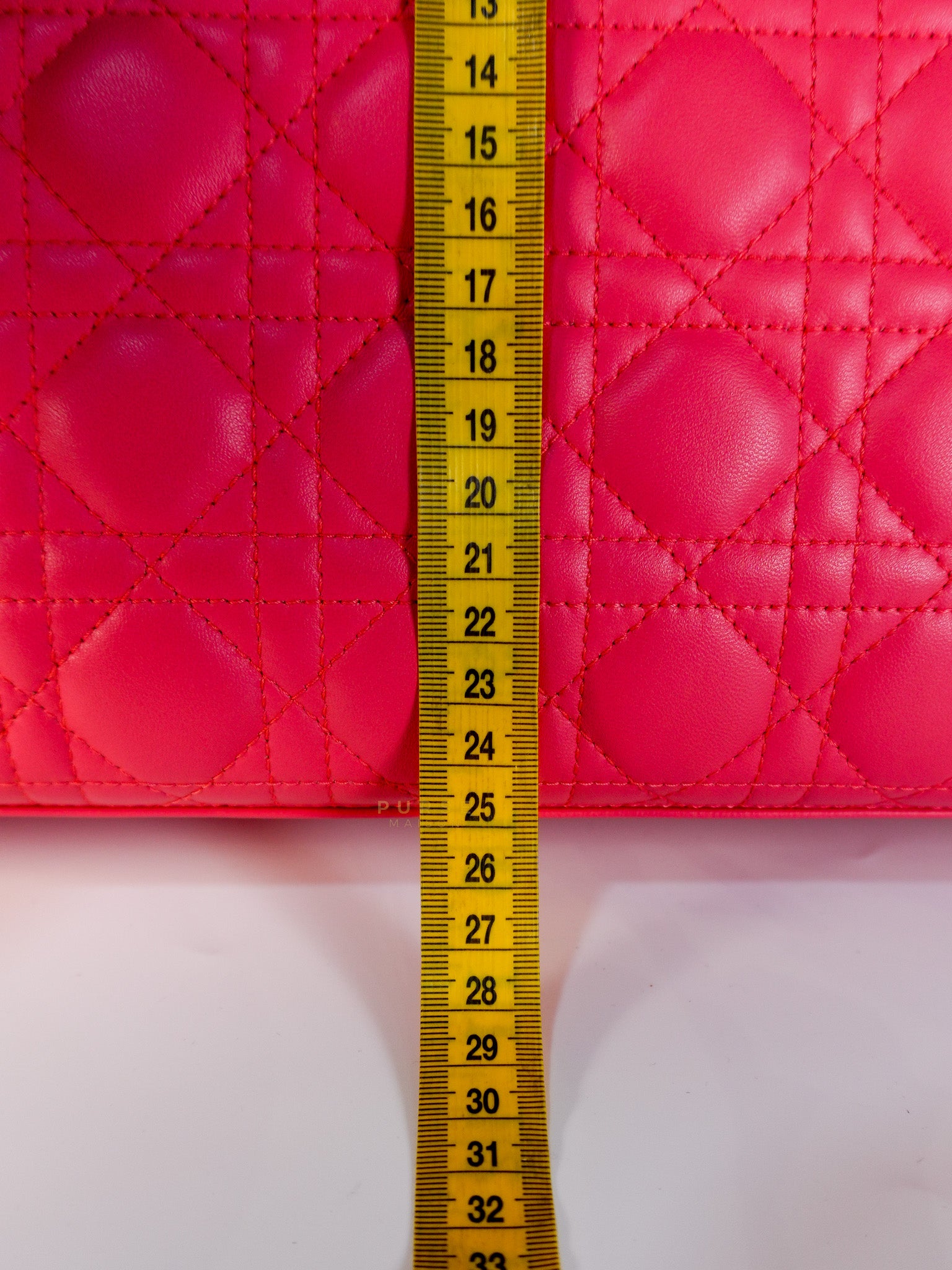 Lady Dior Large Coral Pink Cannage Lambskin Leather in Silver Hardware | Purse Maison Luxury Bags Shop