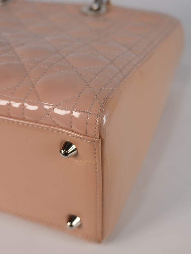 Lady Dior Large Light Pink Cannage Patent Leather | Purse Maison Luxury Bags Shop