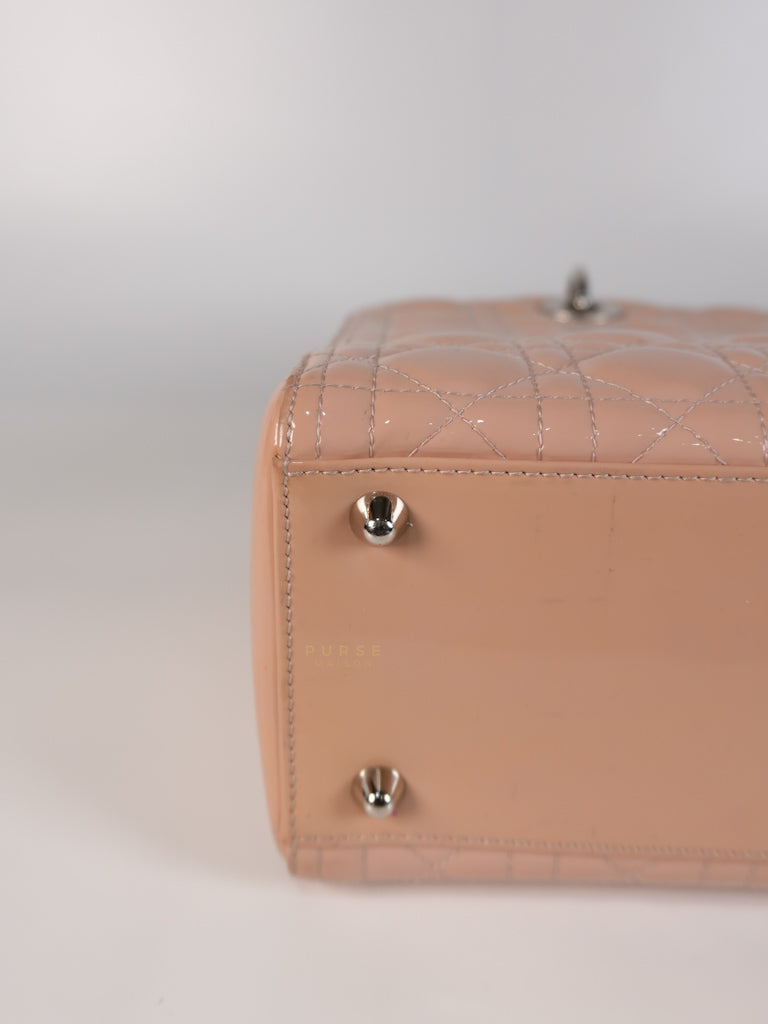 Lady Dior Large Light Pink Cannage Patent Leather | Purse Maison Luxury Bags Shop