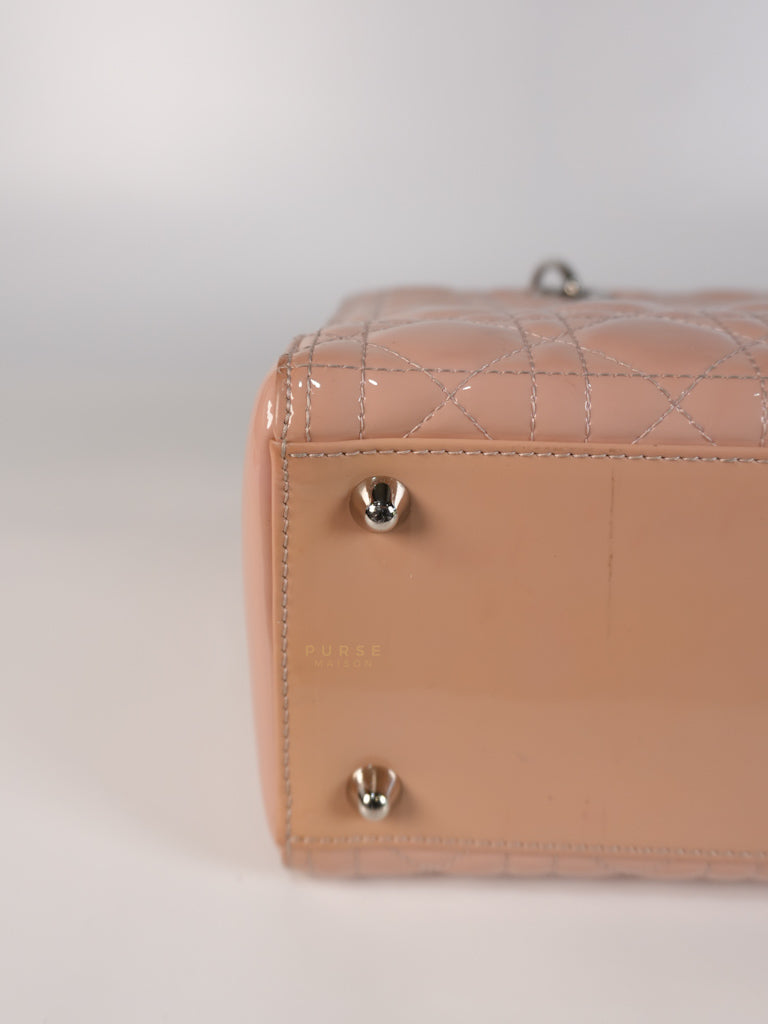 Lady Dior Large Light Pink Cannage Patent Leather | Purse Maison Luxury Bags Shop
