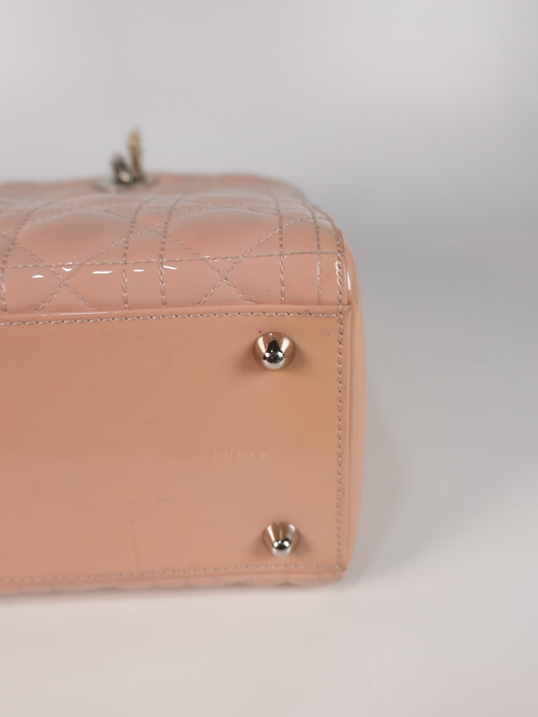 Lady Dior Large Light Pink Cannage Patent Leather | Purse Maison Luxury Bags Shop