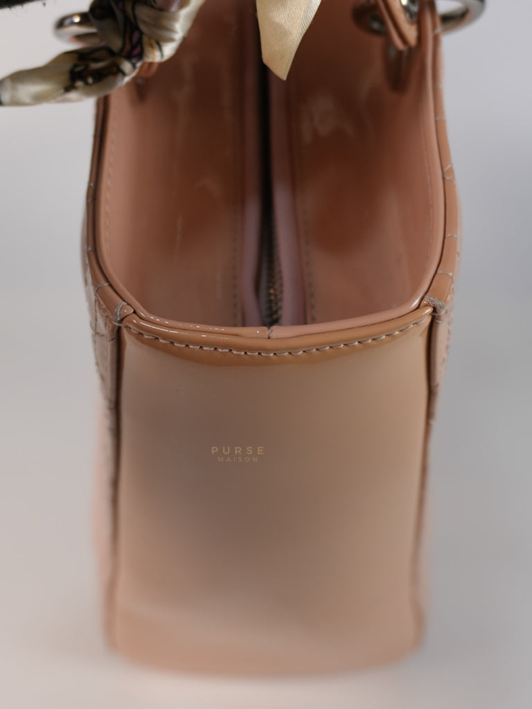 Lady Dior Large Light Pink Cannage Patent Leather | Purse Maison Luxury Bags Shop