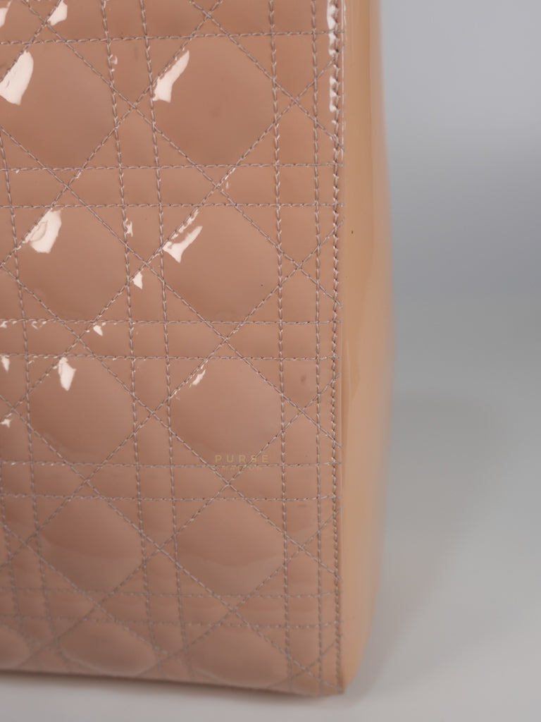 Lady Dior Large Light Pink Cannage Patent Leather | Purse Maison Luxury Bags Shop
