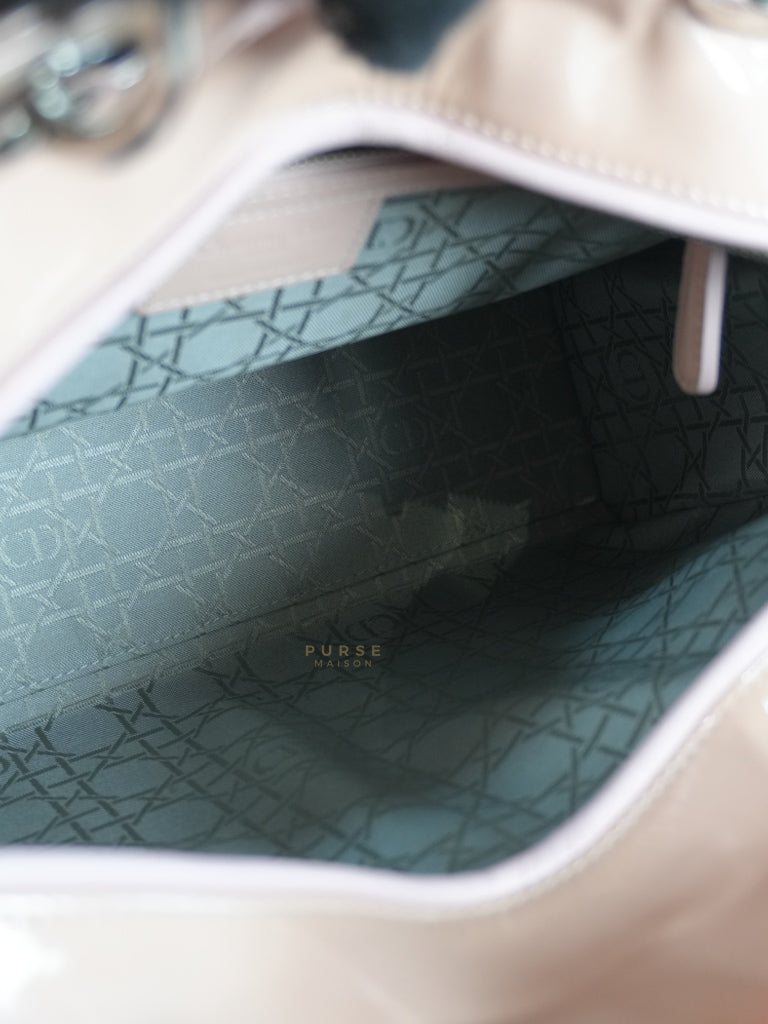 Lady Dior Large Light Pink Cannage Patent Leather | Purse Maison Luxury Bags Shop