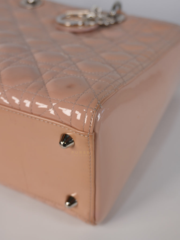 Lady Dior Large Light Pink Cannage Patent Leather | Purse Maison Luxury Bags Shop